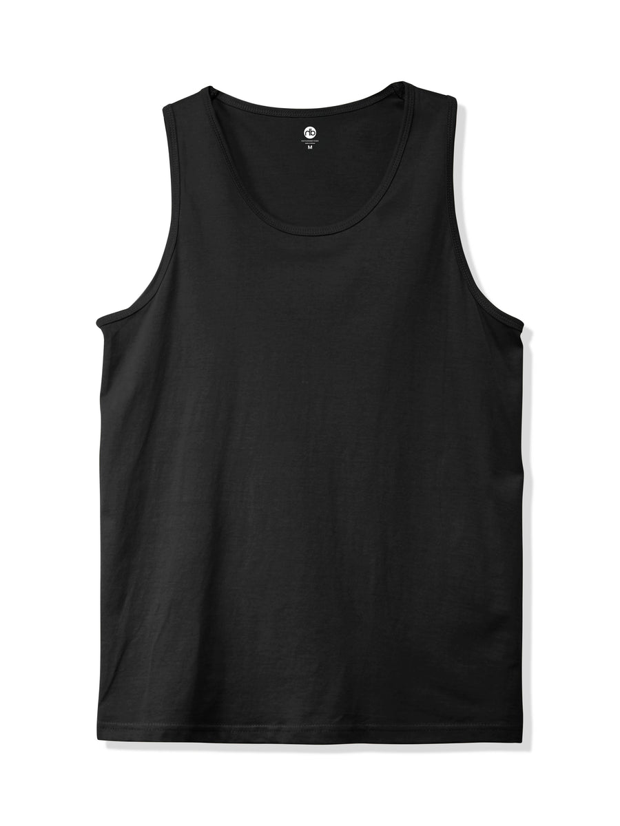 Men's Combed Cotton Tank Top Black – Wholesale Blank Cotton Tank Top | Hat and Beyond