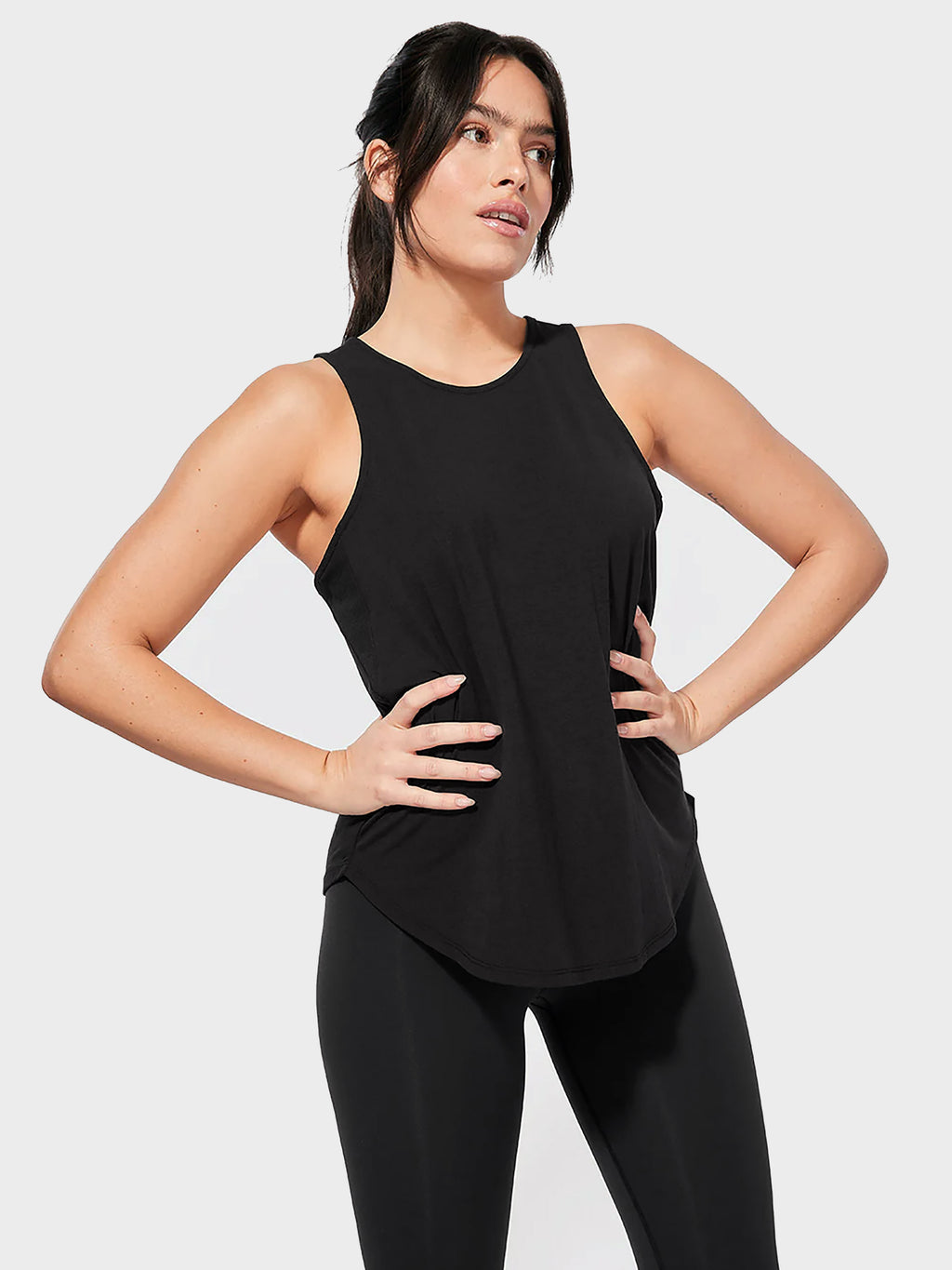 Womens Premium Cotton Modal Tank Top Round Bottom TShirt & Tank Tops