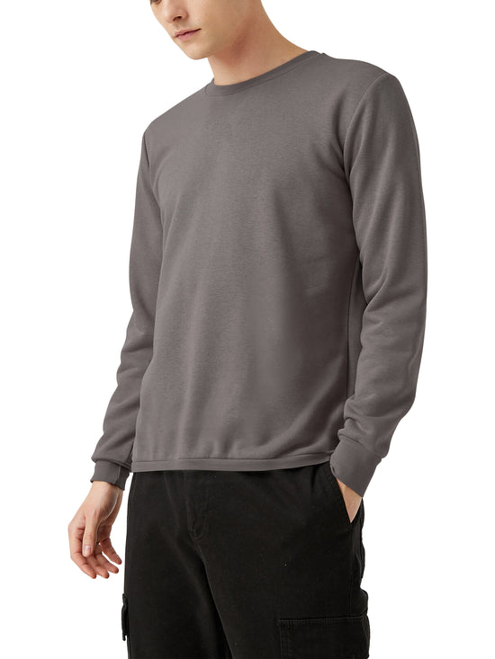 Men’s Garment Dyed Organic Cotton Long Sleeve T Shirt in Cinder - Hat and Beyond blank tee