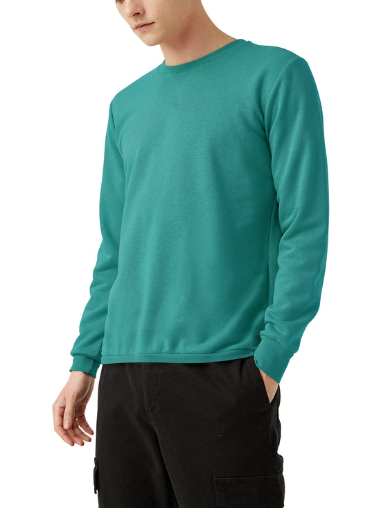 Men’s Garment Dyed Organic Cotton Long Sleeve T Shirt in Sea Green - Hat and Beyond blank tee