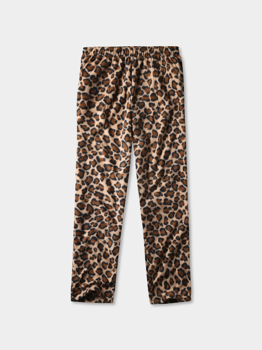 Men's Leopard Print Fleece Pajama Pants Leopard – Wholesale Blank Print Pajama Pants | Hat and Beyond