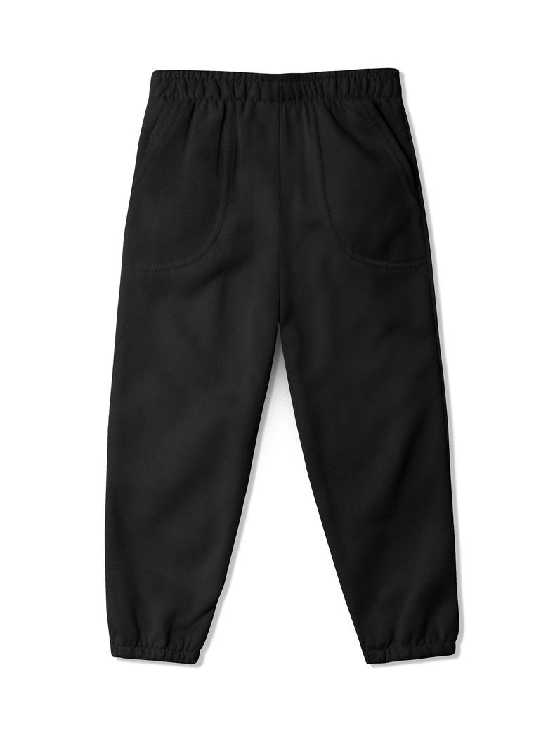 Kids' Fleece Sweatpants with Pockets Black – Wholesale Blank Youth Fleece Sweatpants | Hat and Beyond