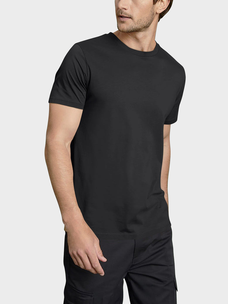 Men's Quick Dry Athletic Crew Neck T-Shirt Black – Wholesale Blank Quick Dry Athletic Tee | Hat and Beyond