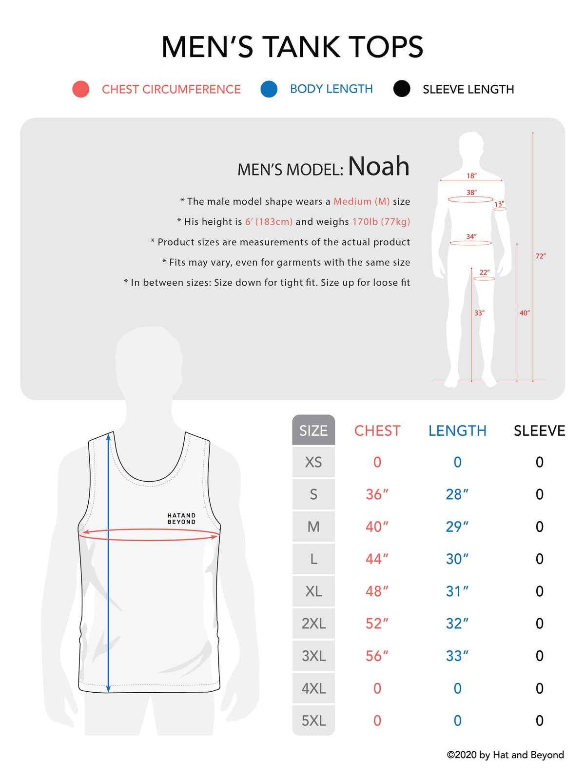 Men’s Tank Top in mens tanktops_bro tank tops_tanktop men_string tank tops_mens tank tops amazon_guys tank top_men in tank tops_athletic tank top_Size Chart - Hat and Beyond tank t