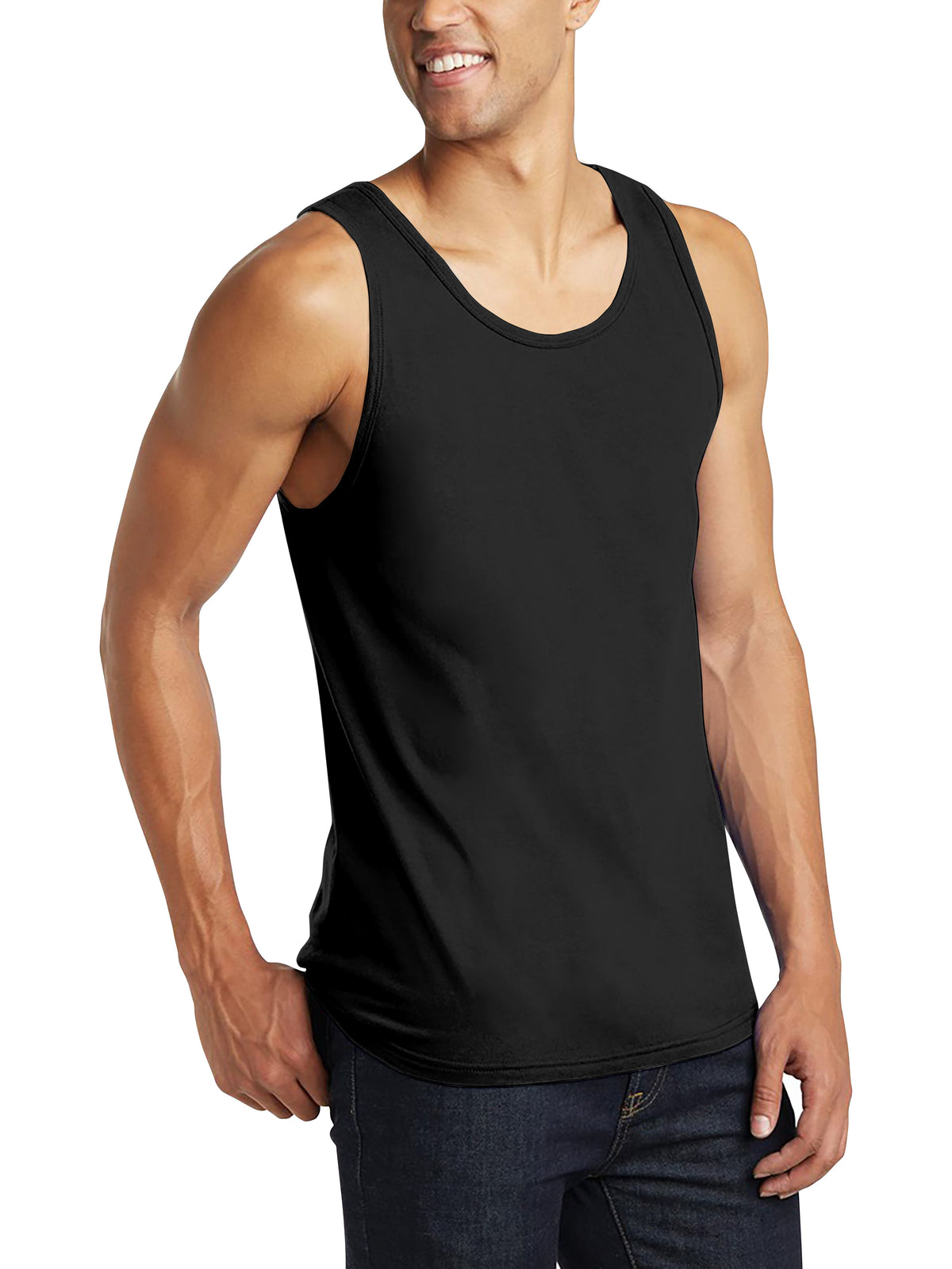 Men’s Tank Top in mens tanktops_bro tank tops_tanktop men_string tank tops_mens tank tops amazon_guys tank top_men in tank tops_athletic tank top_Black - Hat and Beyond tank top