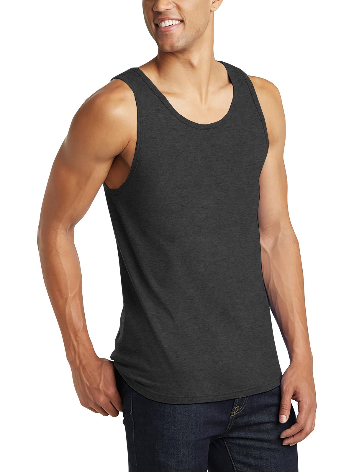 Men’s Tank Top in mens tanktops_bro tank tops_tanktop men_string tank tops_mens tank tops amazon_guys tank top_men in tank tops_athletic tank top_Charcoal - Hat and Beyond tank top
