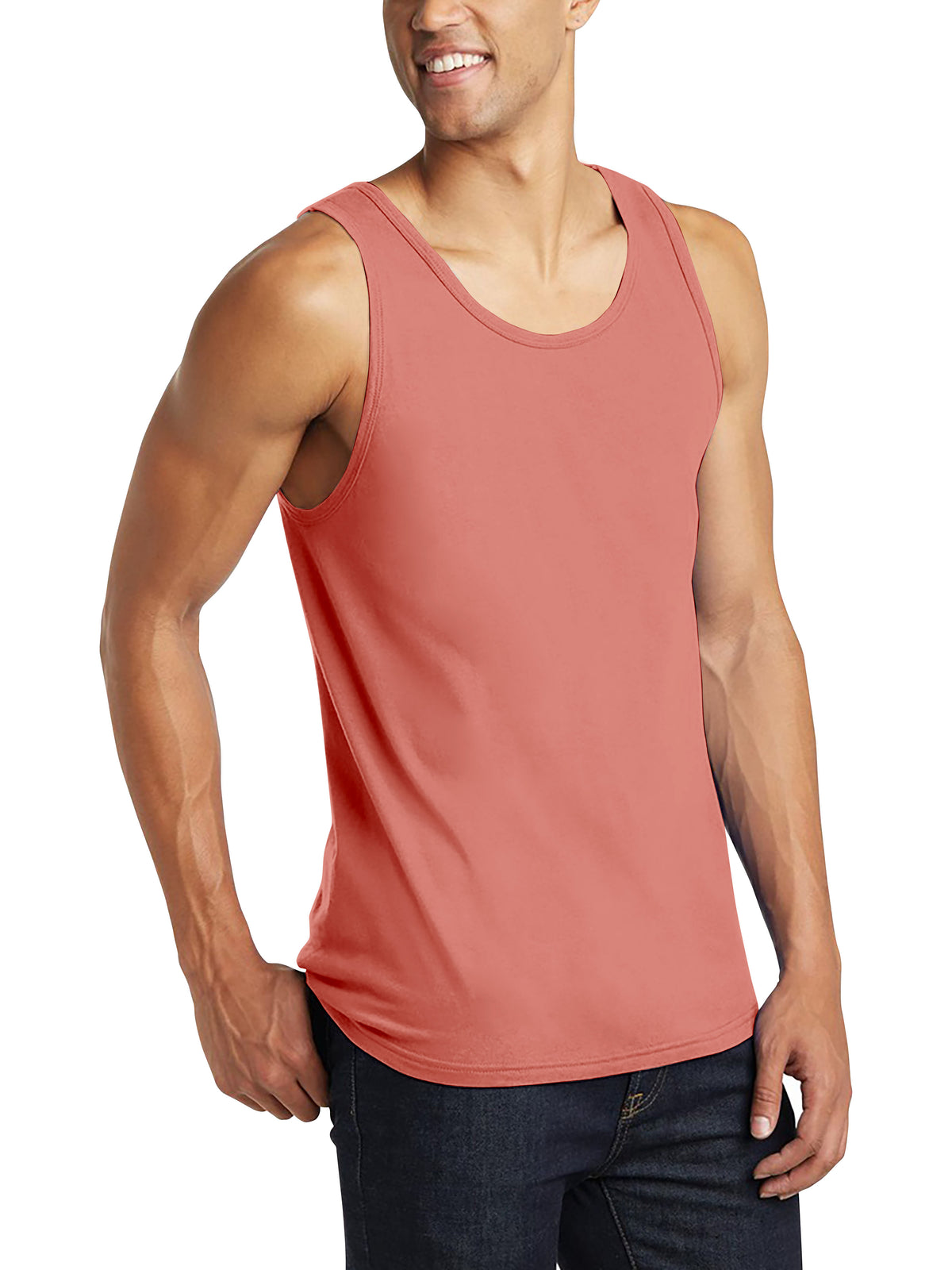 Men’s Tank Top in mens tanktops_bro tank tops_tanktop men_string tank tops_mens tank tops amazon_guys tank top_men in tank tops_athletic tank top_Coral - Hat and Beyond tank top