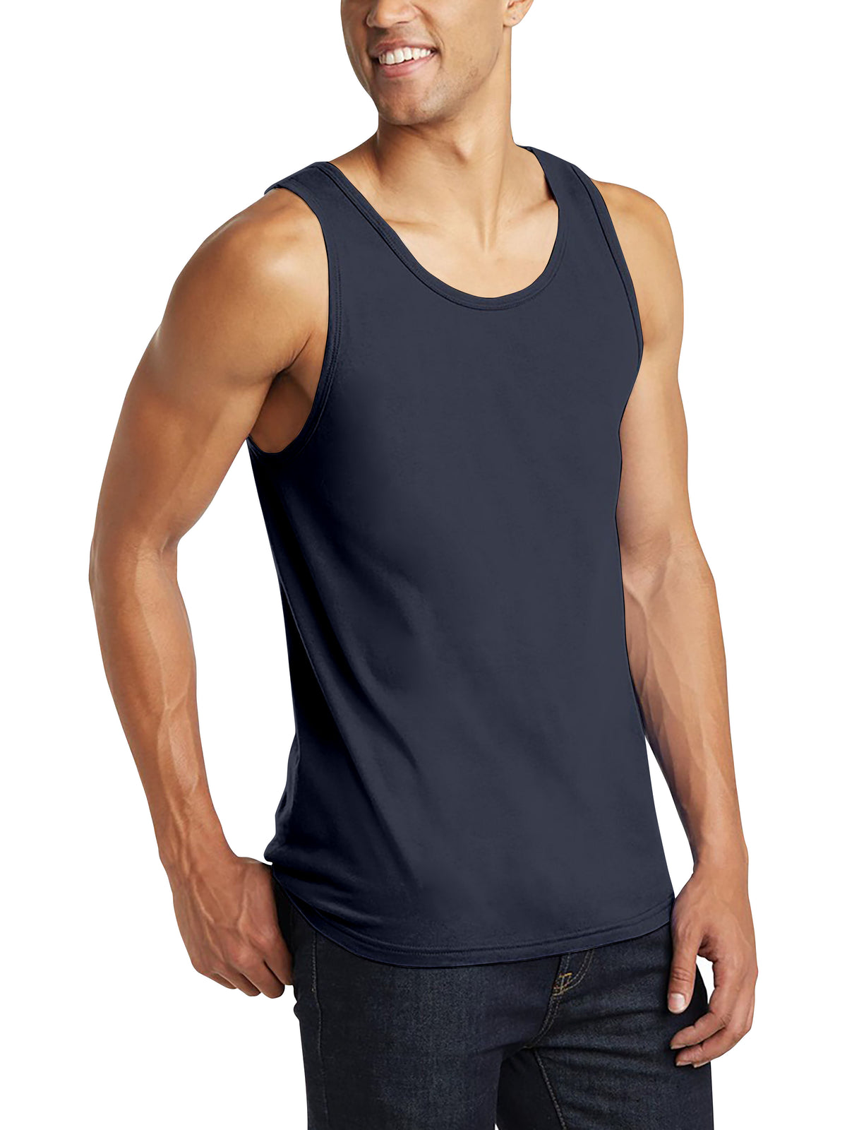 Men’s Tank Top in mens tanktops_bro tank tops_tanktop men_string tank tops_mens tank tops amazon_guys tank top_men in tank tops_athletic tank top_Harbor Blue - Hat and Beyond tank 