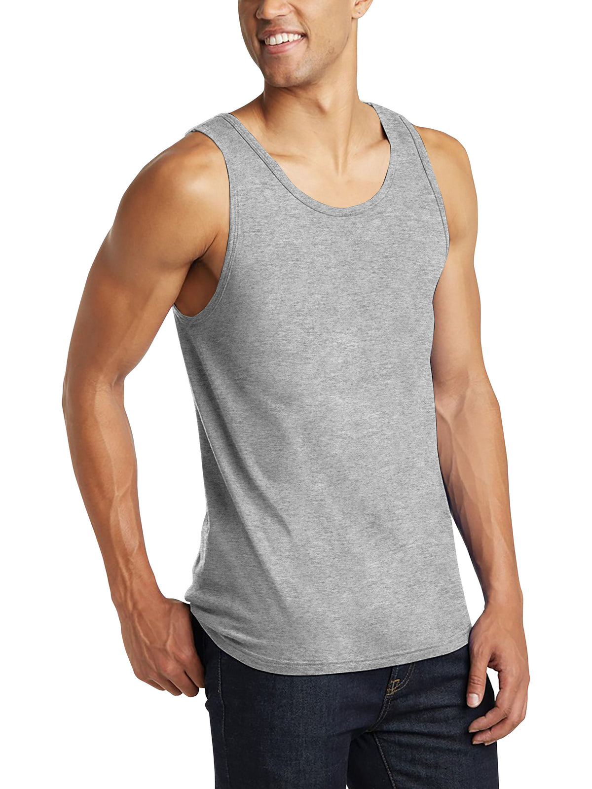 Men’s Tank Top in mens tanktops_bro tank tops_tanktop men_string tank tops_mens tank tops amazon_guys tank top_men in tank tops_athletic tank top_Heather Gray - Hat and Beyond tank