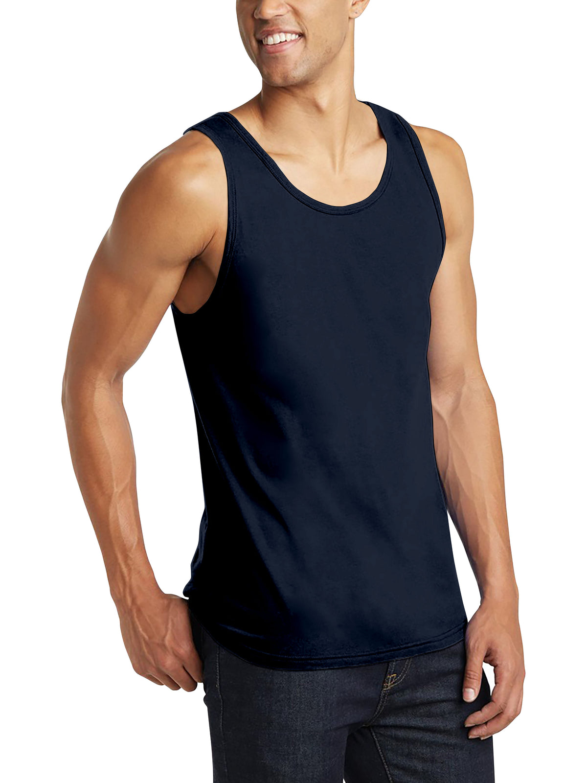 Men’s Tank Top in mens tanktops_bro tank tops_tanktop men_string tank tops_mens tank tops amazon_guys tank top_men in tank tops_athletic tank top_Navy - Hat and Beyond tank top
