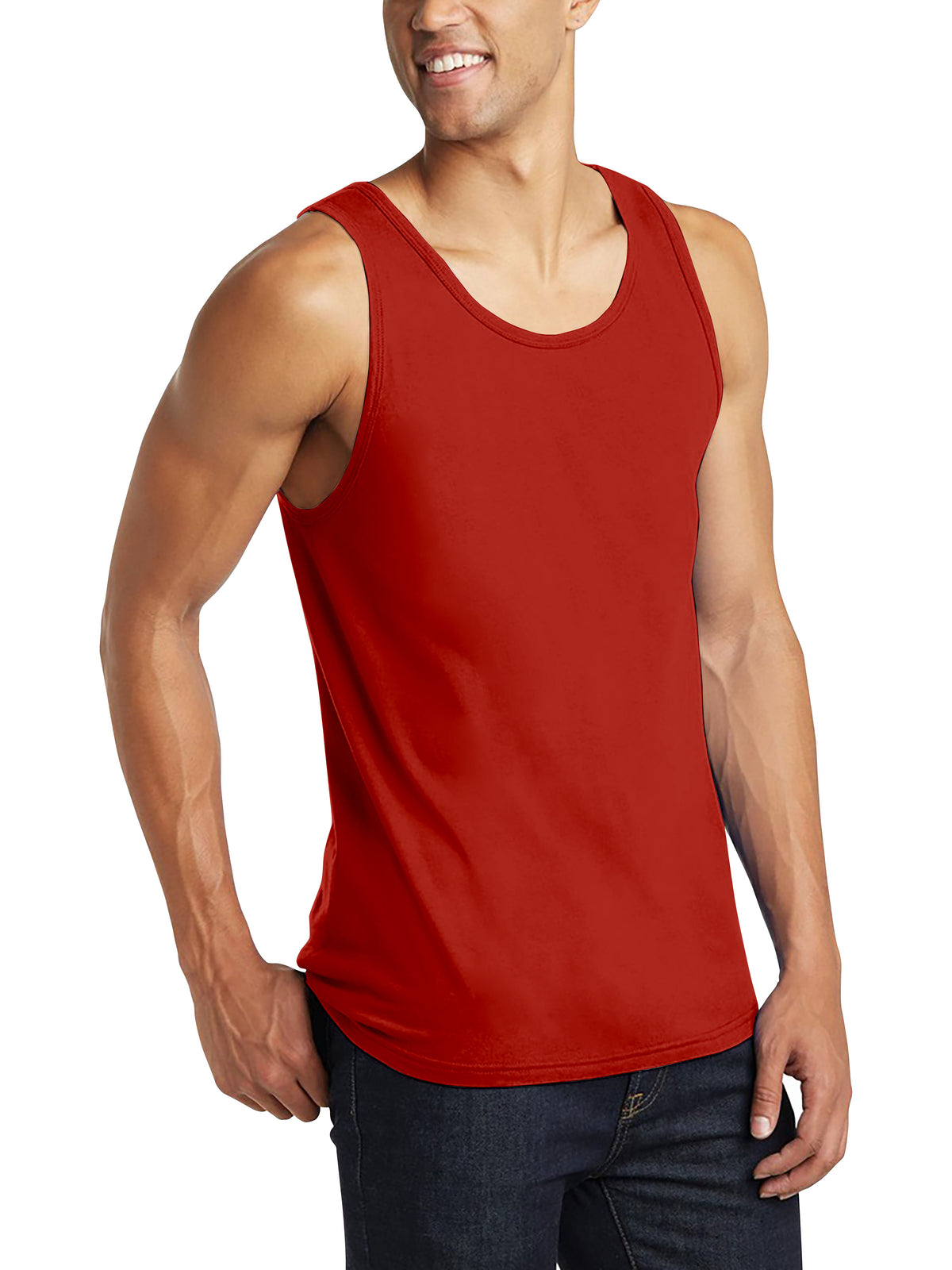 Men’s Tank Top in mens tanktops_bro tank tops_tanktop men_string tank tops_mens tank tops amazon_guys tank top_men in tank tops_athletic tank top_Red - Hat and Beyond tank top