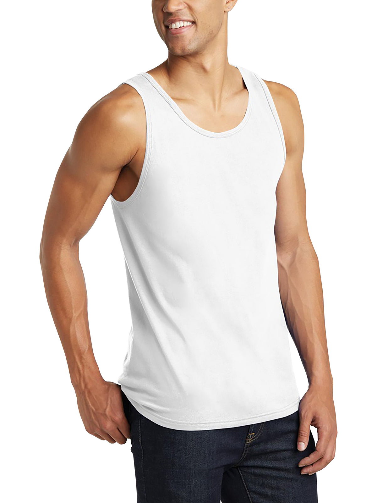 Men’s Tank Top in mens tanktops_bro tank tops_tanktop men_string tank tops_mens tank tops amazon_guys tank top_men in tank tops_athletic tank top_White - Hat and Beyond tank top