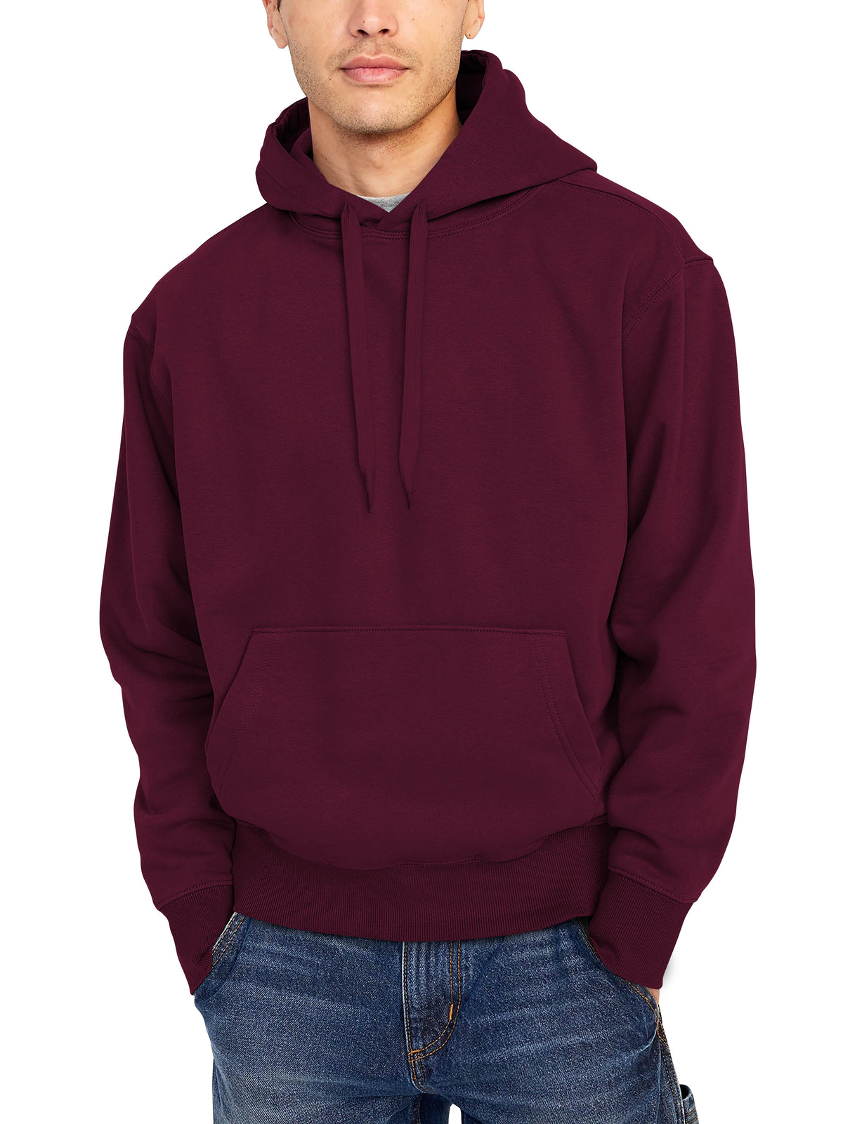 Men’s Ultimate Heavyweight Pullover Hoodie XS-XL in Burgundy - Hat and Beyond hoodie