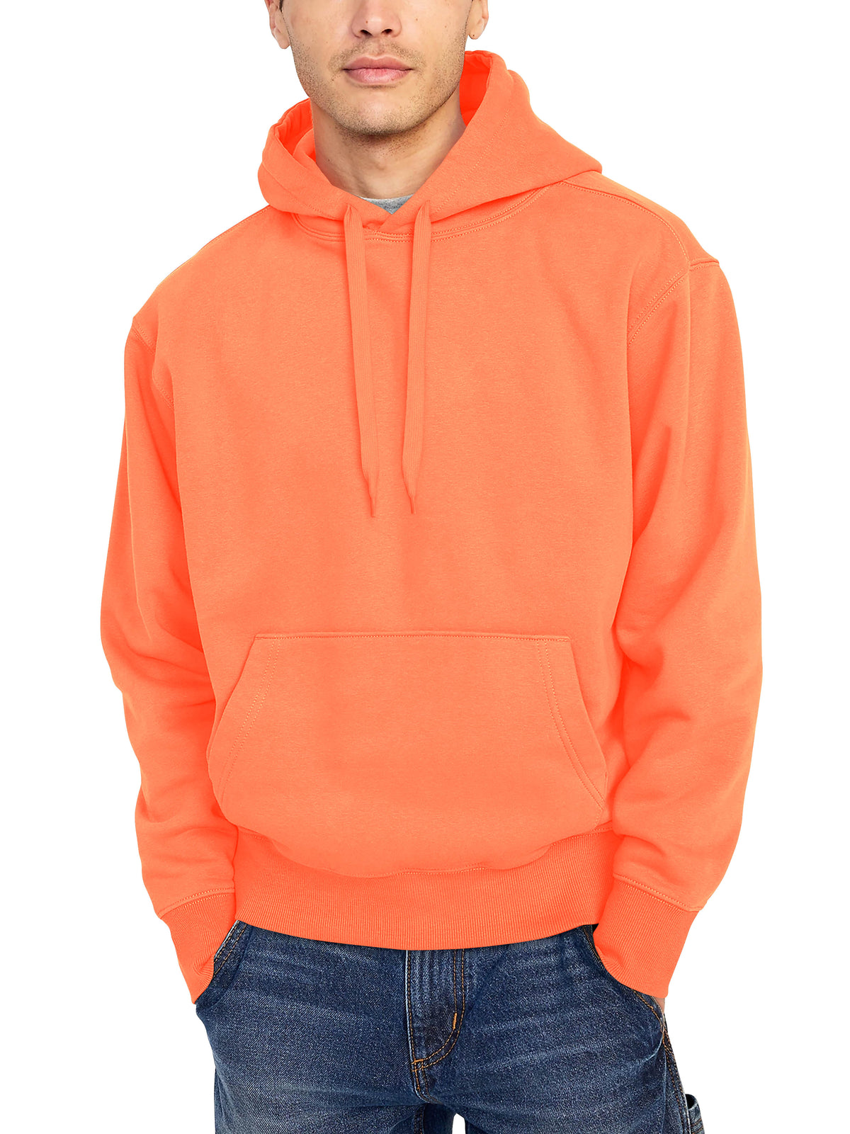Men’s Ultimate Heavyweight Pullover Hoodie XS-XL in Neon Orange - Hat and Beyond hoodie