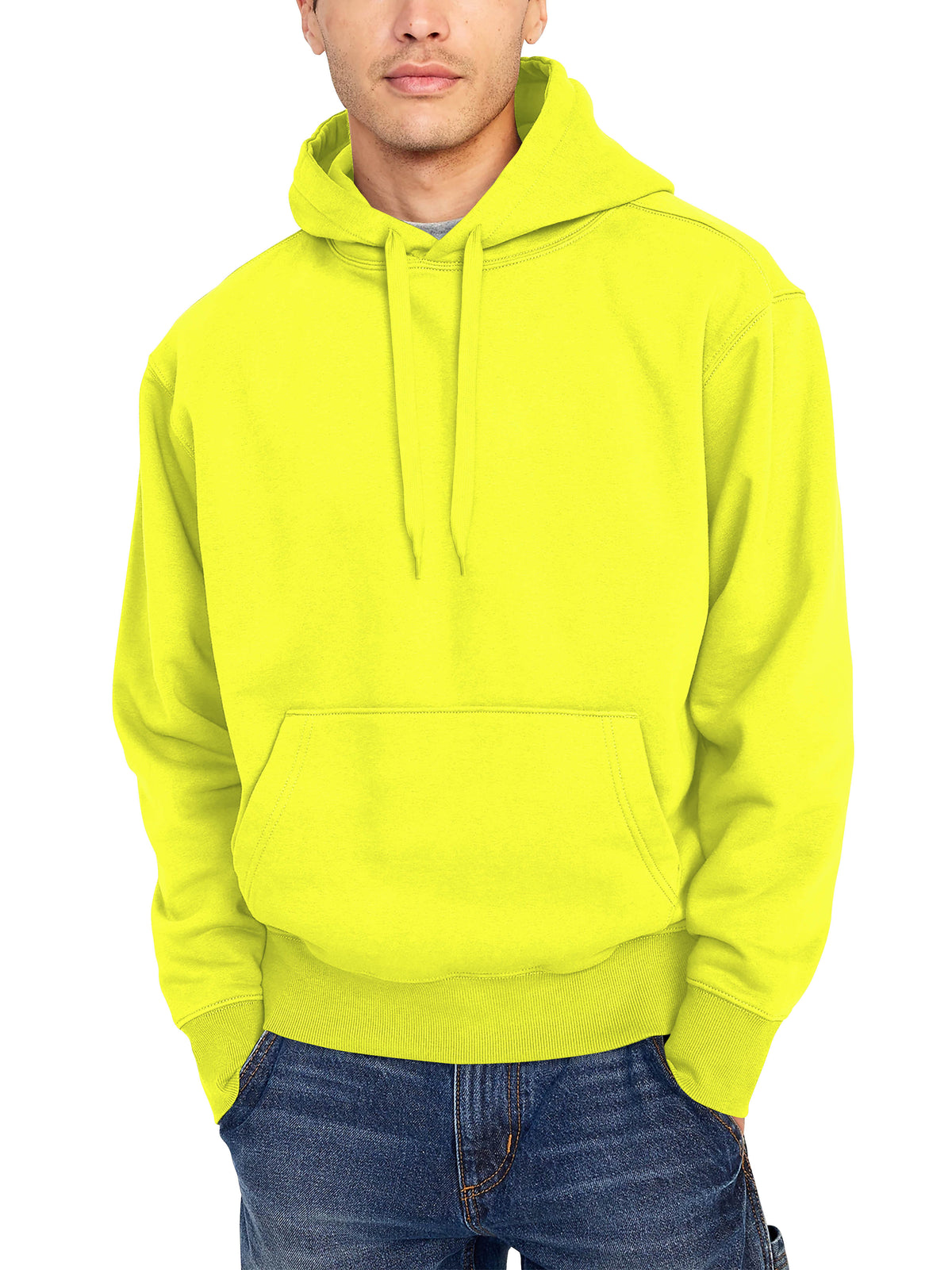 Men’s Ultimate Heavyweight Pullover Hoodie 2XL-5XL in Neon Yellow - Hat and Beyond hoodie