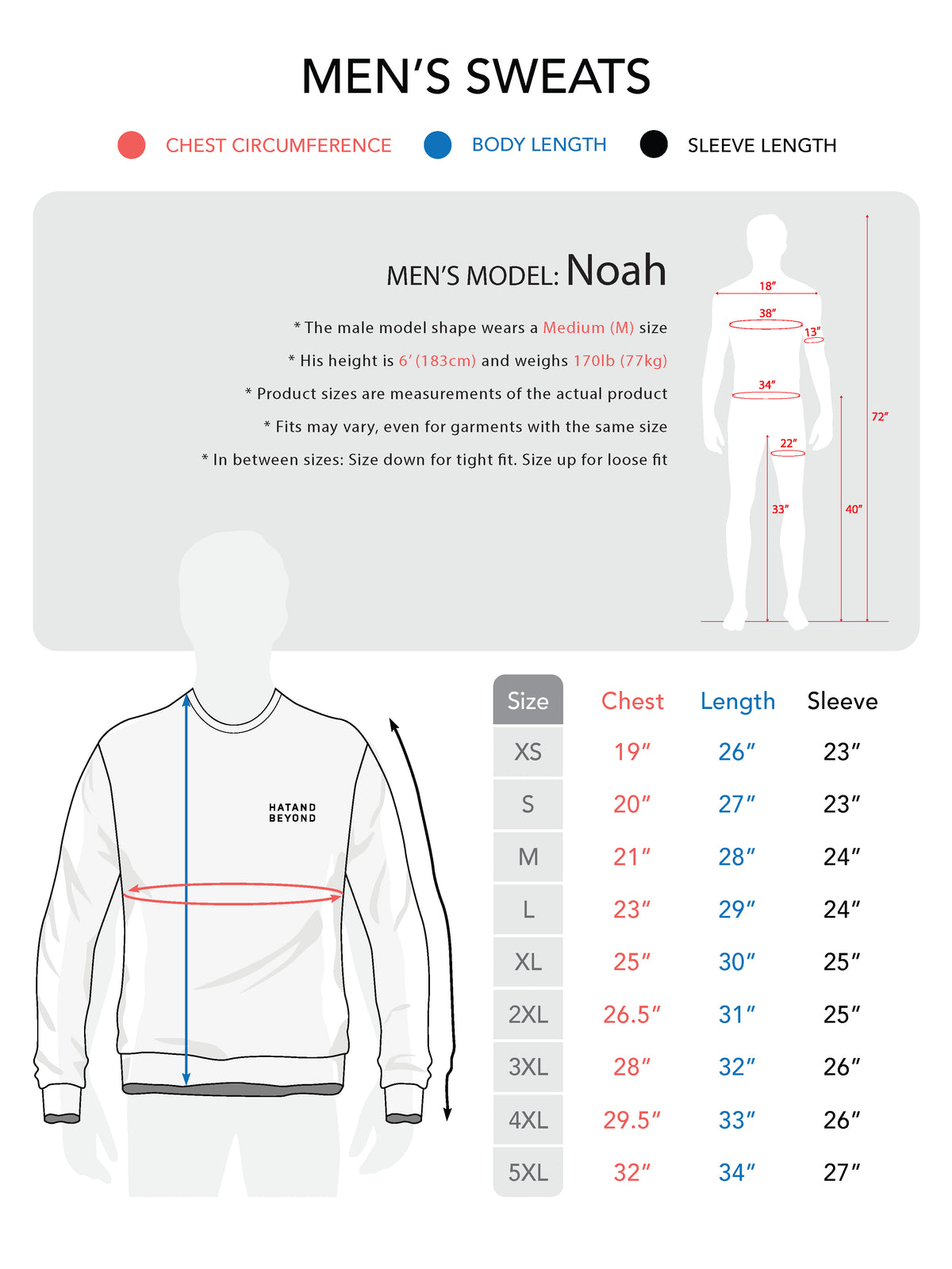 Men’s Ultimate Heavyweight Crewneck Sweatshirt XS-XL in Black - Hat and Beyond crewneck sweatshirt
