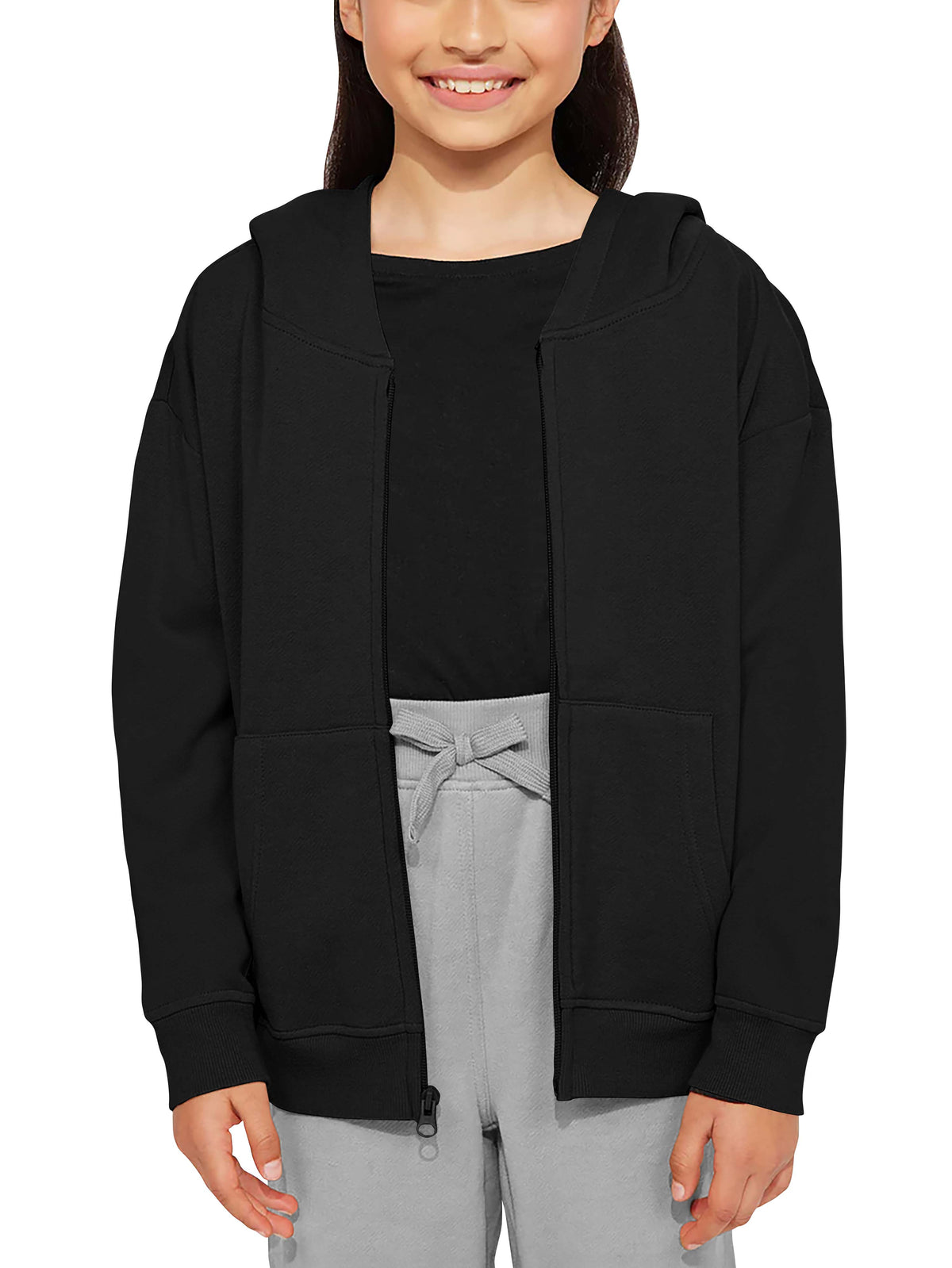 Kids’ Premium Zip Up Hoodie Jacket in Black - Hat and Beyond hoodie