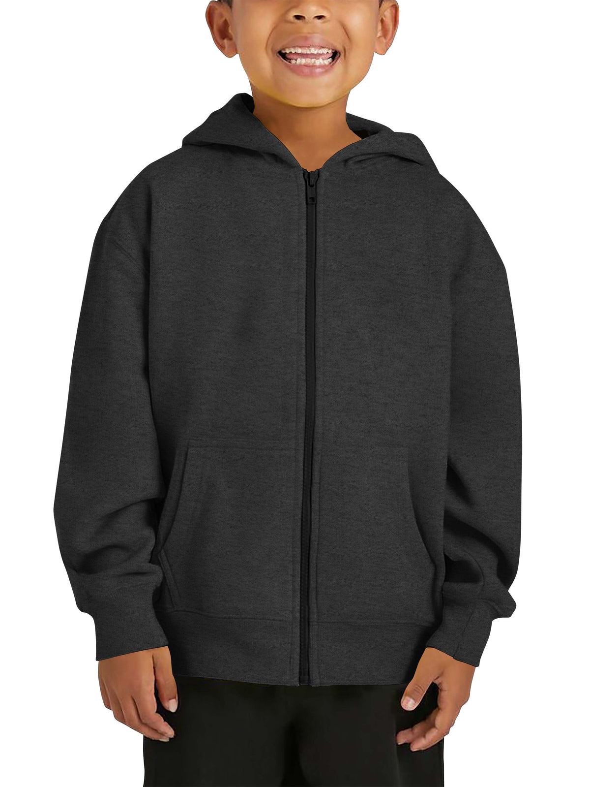 Kids’ Premium Zip Up Hoodie Jacket in Charcoal - Hat and Beyond hoodie
