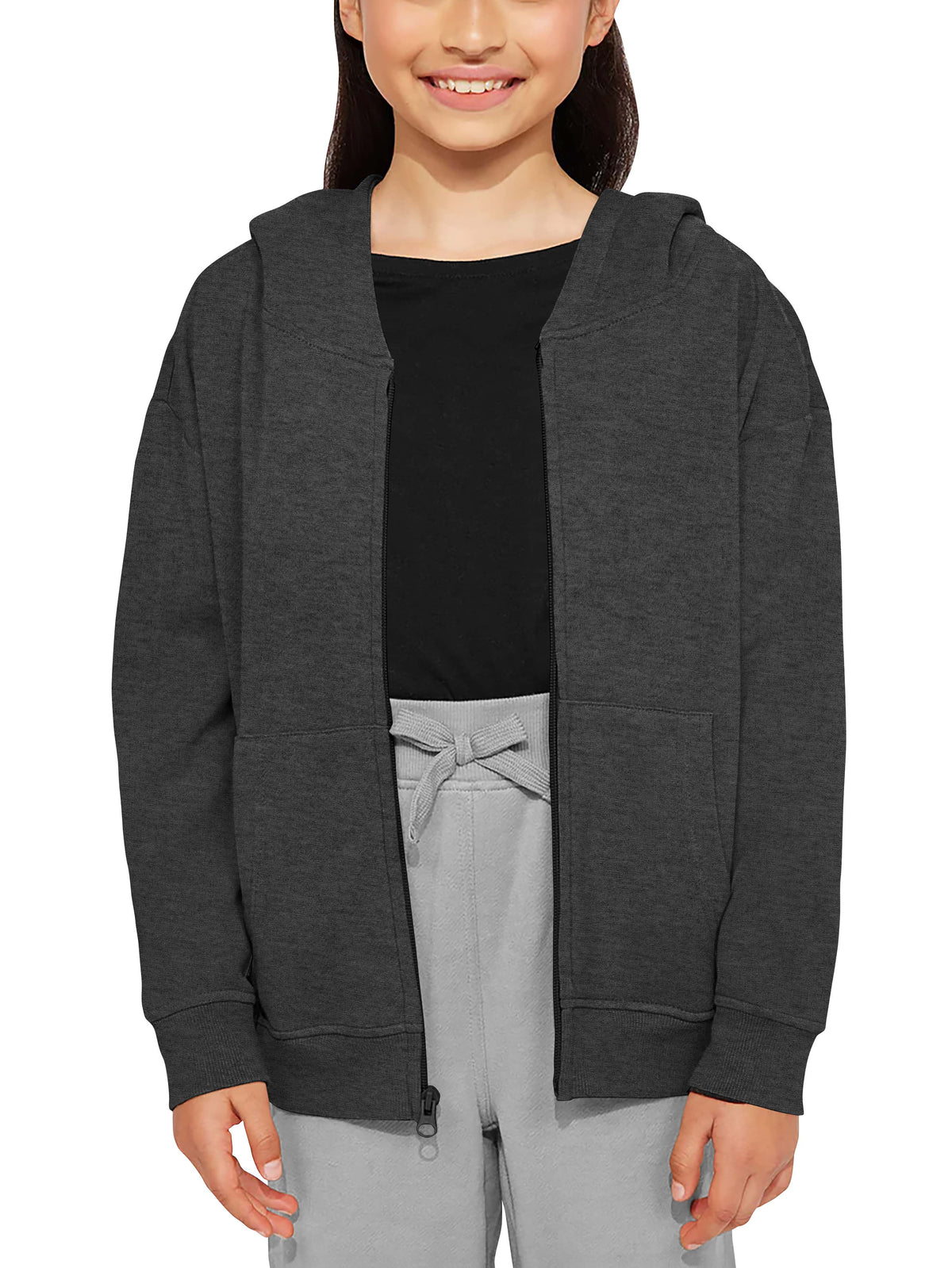 Kids’ Premium Zip Up Hoodie Jacket in Charcoal - Hat and Beyond hoodie