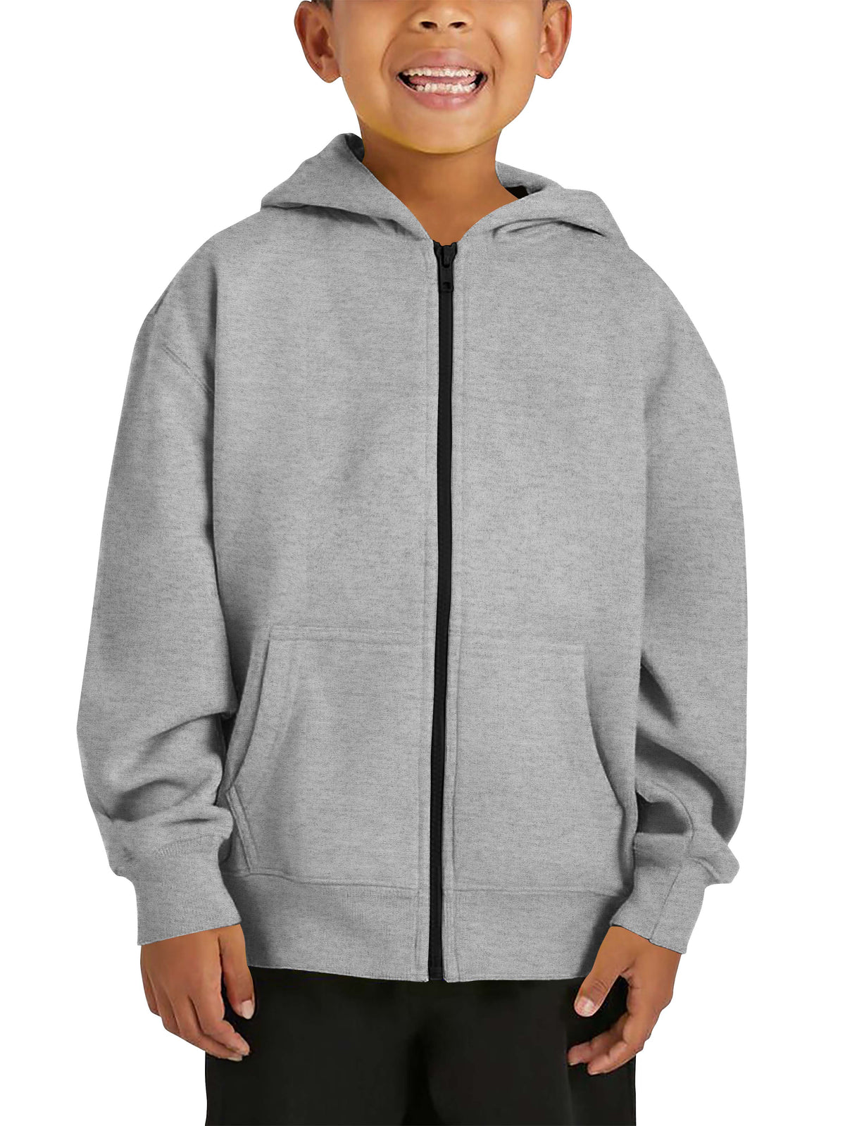 Kids’ Premium Zip Up Hoodie Jacket in Heather Gray - Hat and Beyond hoodie