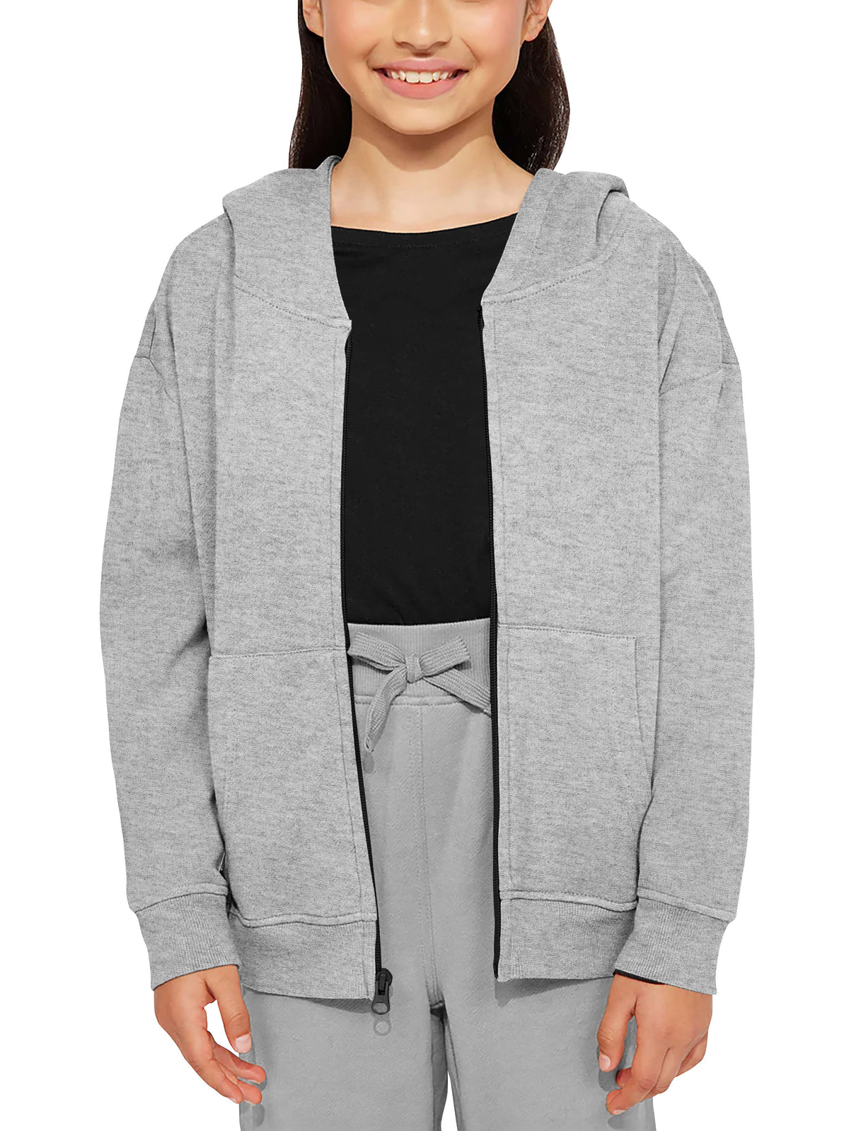 Kids’ Premium Zip Up Hoodie Jacket in Heather Gray - Hat and Beyond hoodie