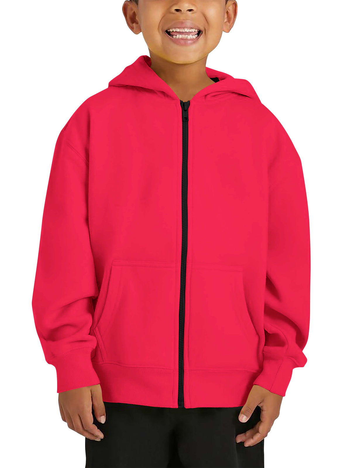 Kids’ Premium Zip Up Hoodie Jacket in Hot Pink - Hat and Beyond hoodie