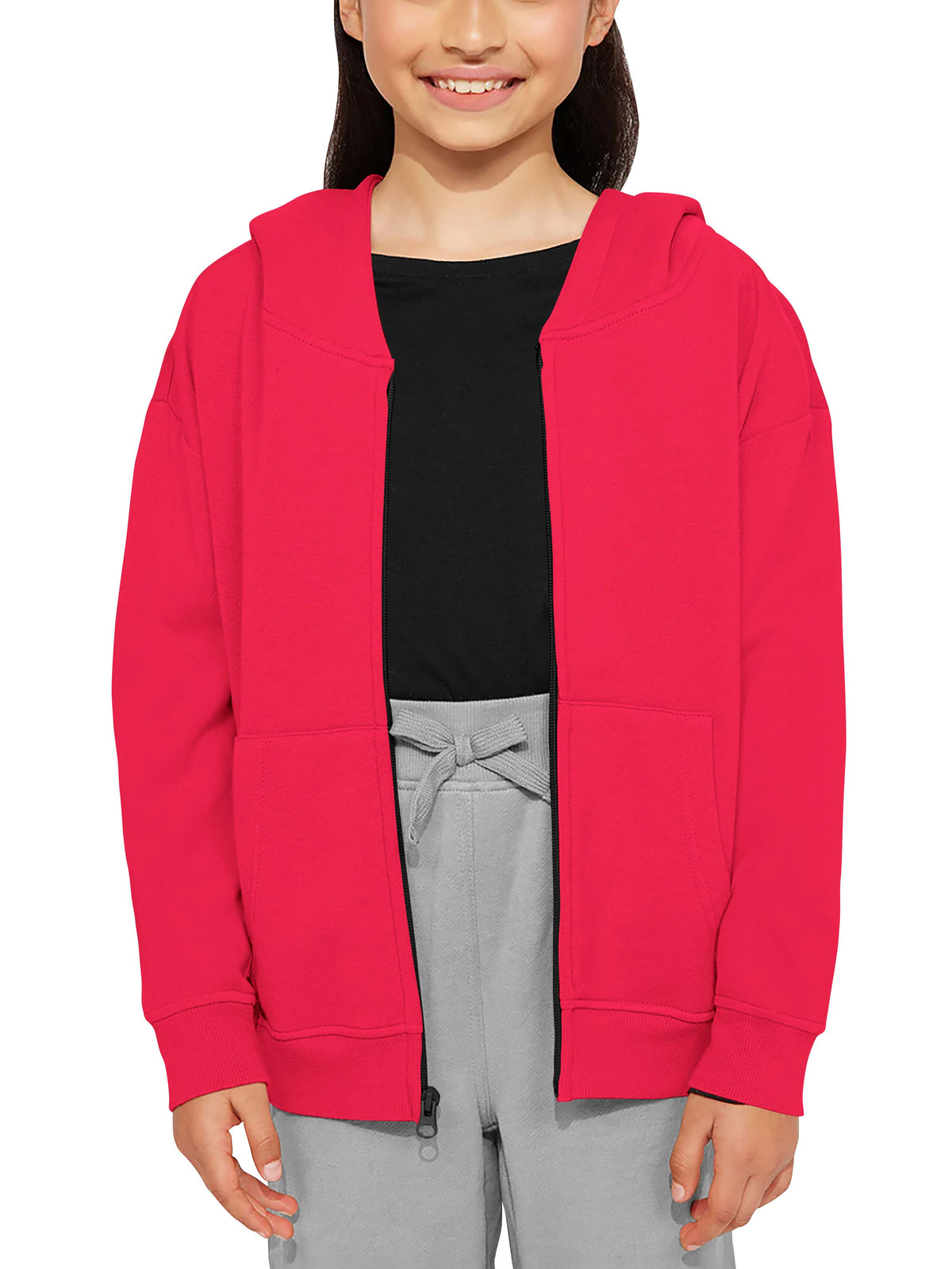 Kids’ Premium Zip Up Hoodie Jacket in Hot Pink - Hat and Beyond hoodie