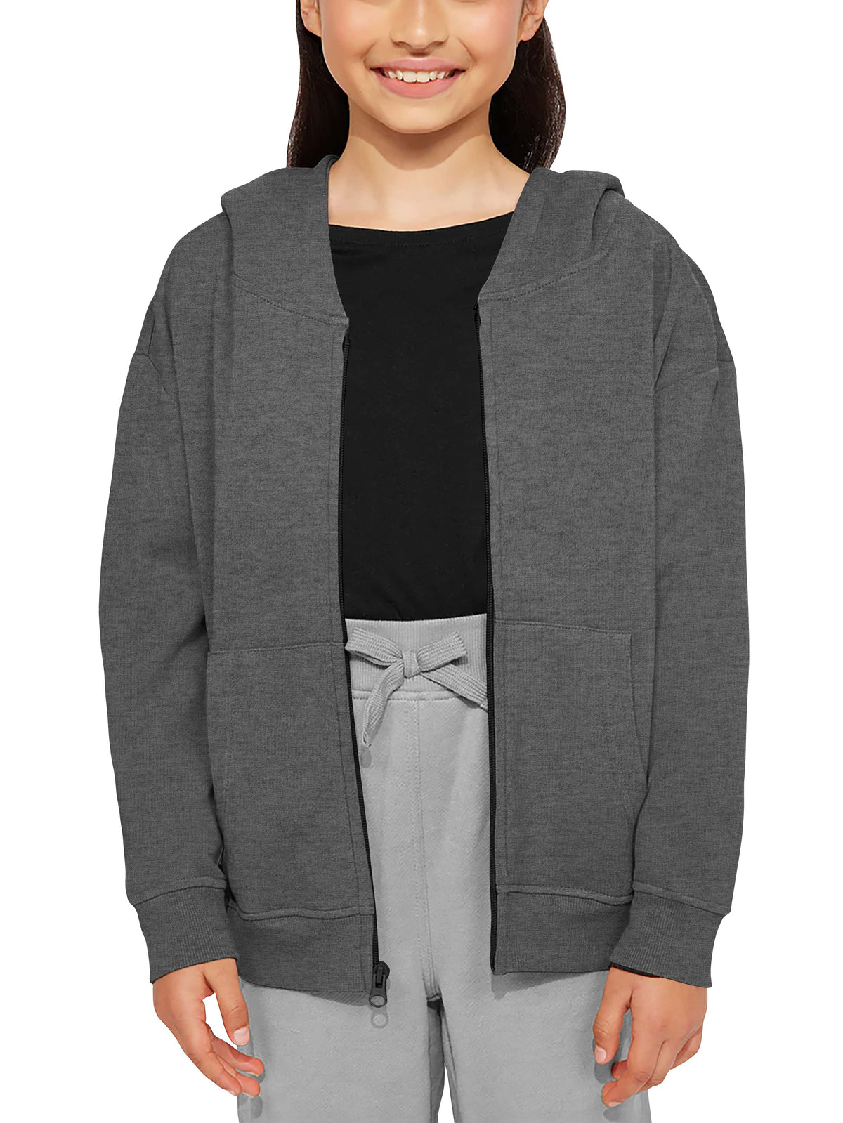 Kids’ Premium Zip Up Hoodie Jacket in Medium Gray - Hat and Beyond hoodie