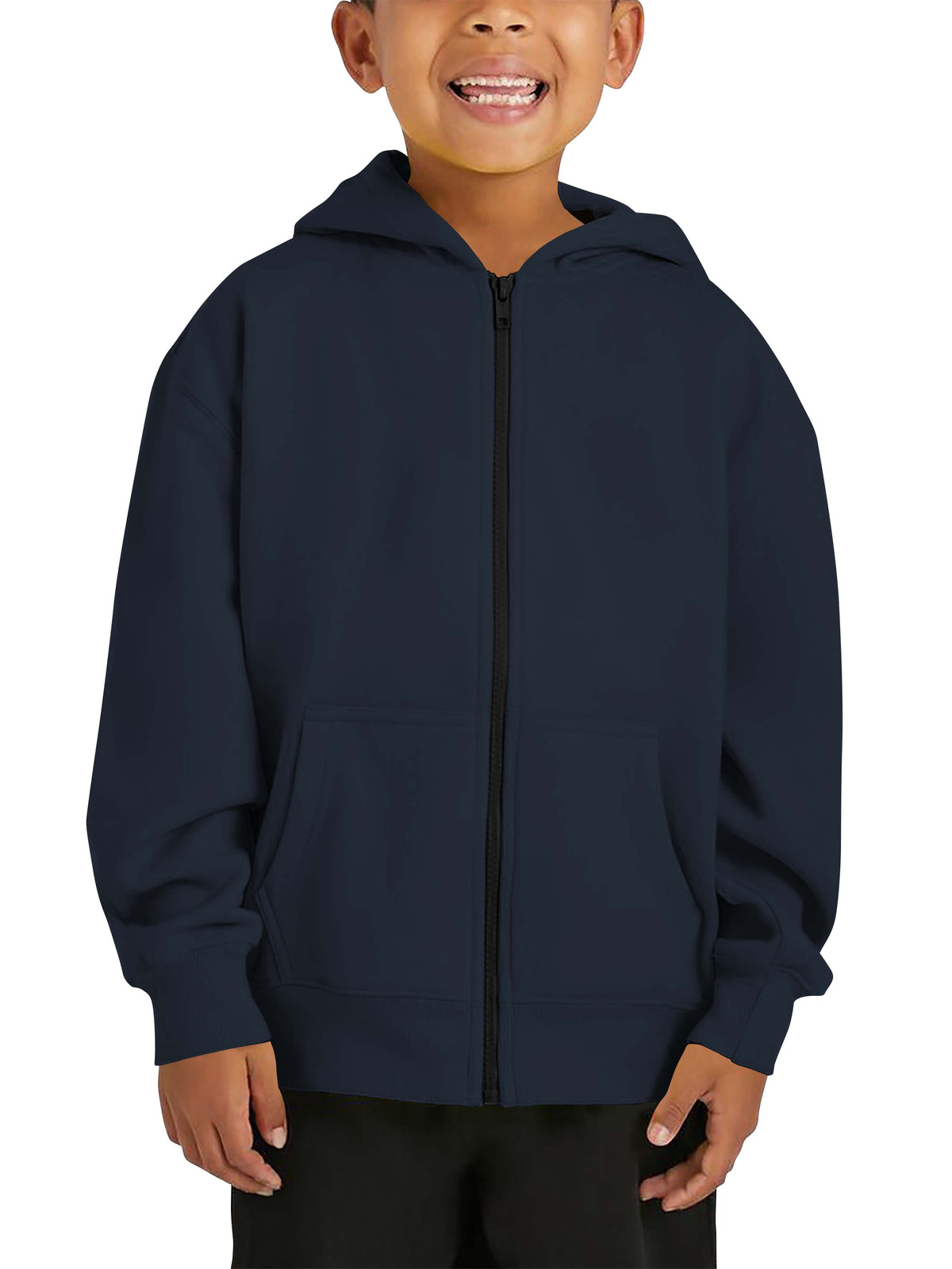 Kids’ Premium Zip Up Hoodie Jacket in Navy - Hat and Beyond hoodie
