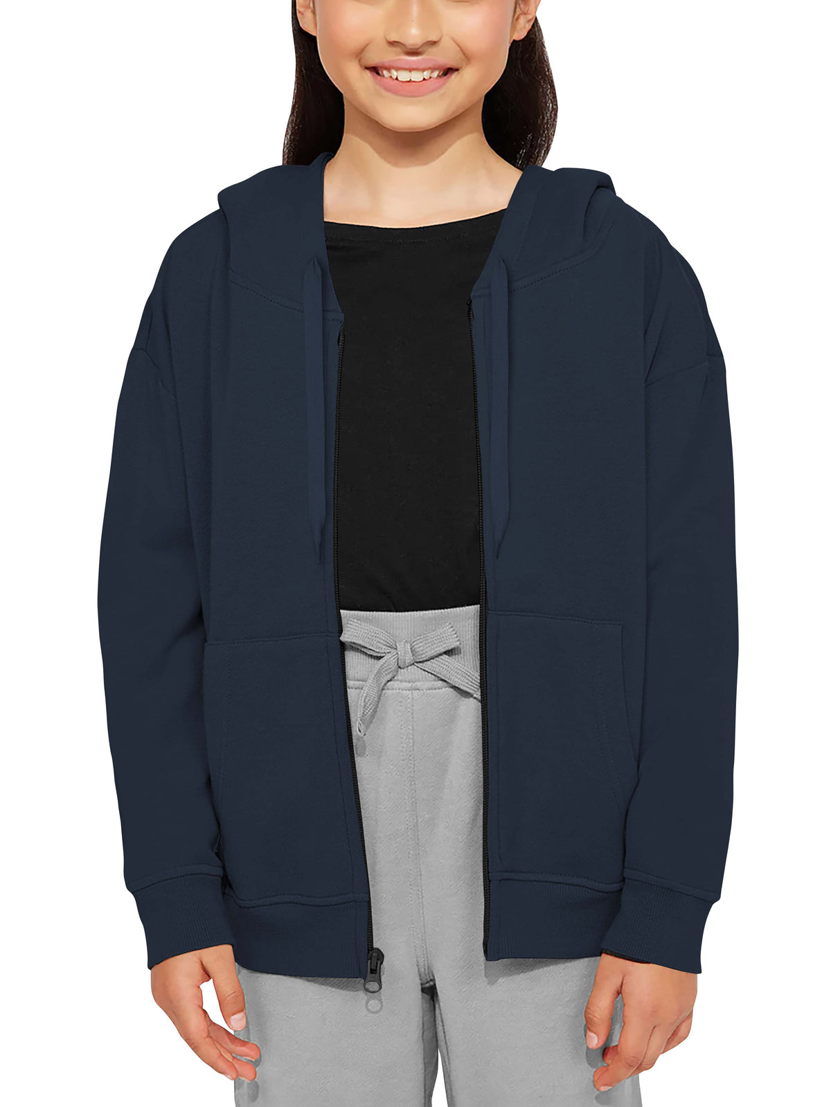 Kids’ Premium Zip Up Hoodie Jacket in Navy - Hat and Beyond hoodie