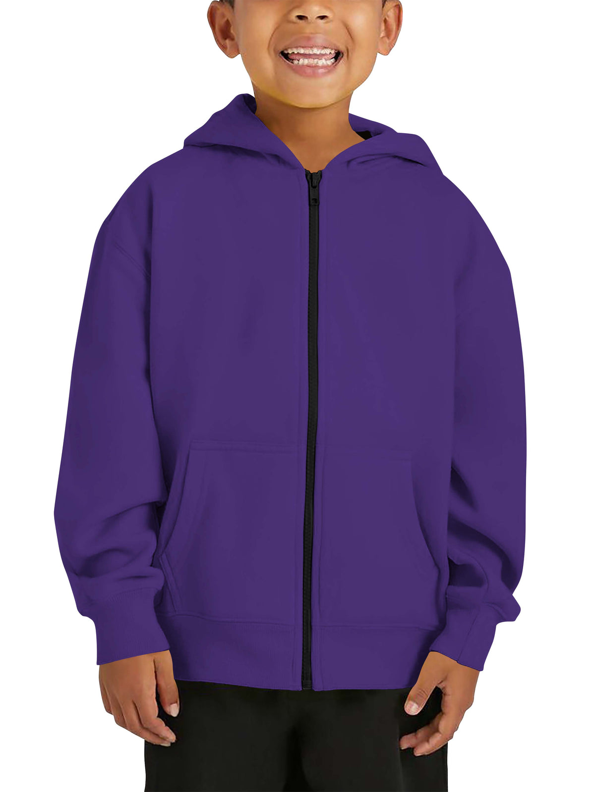 Kids’ Premium Zip Up Hoodie Jacket in Purple - Hat and Beyond hoodie
