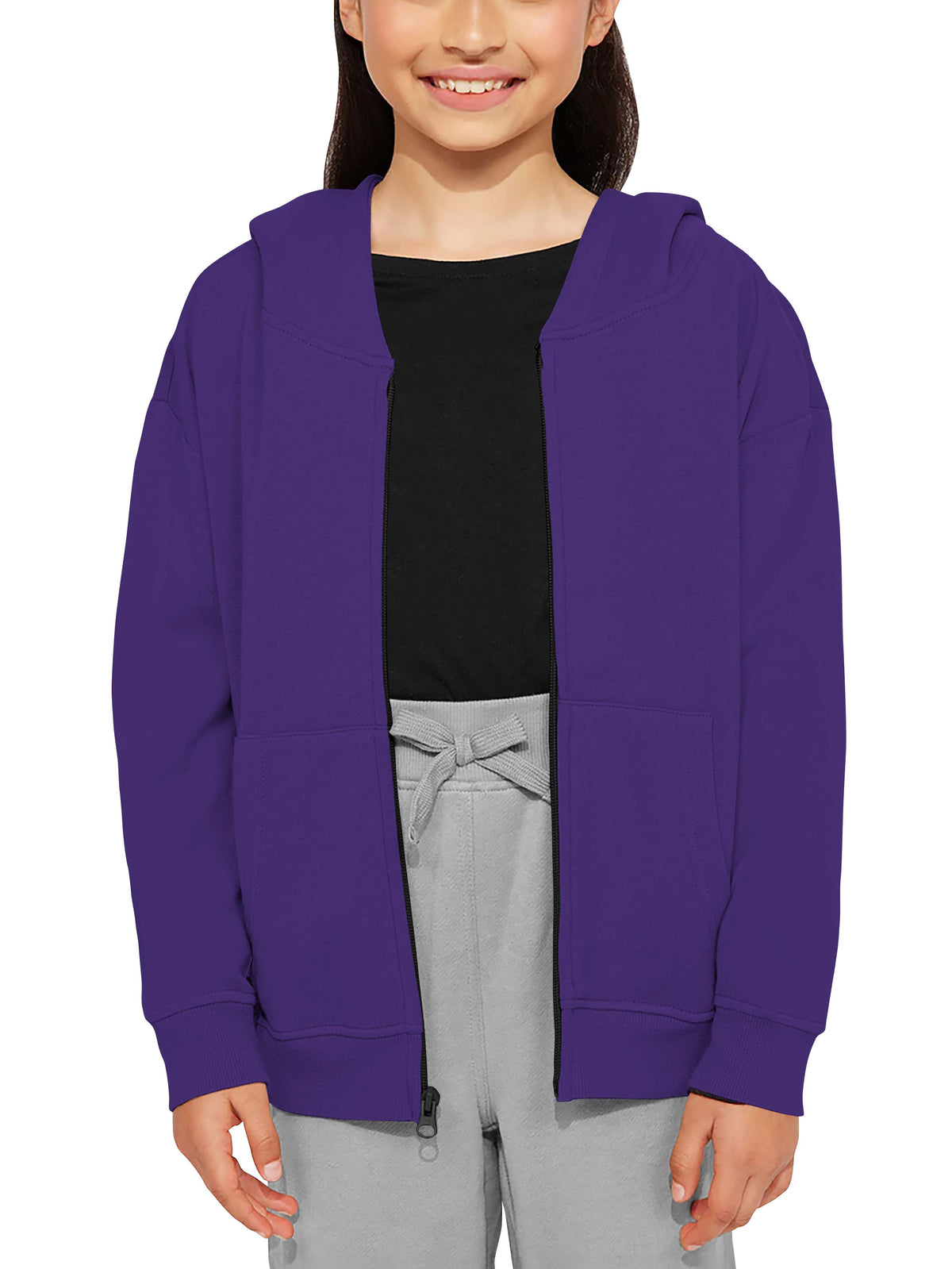 Kids’ Premium Zip Up Hoodie Jacket in Purple - Hat and Beyond hoodie