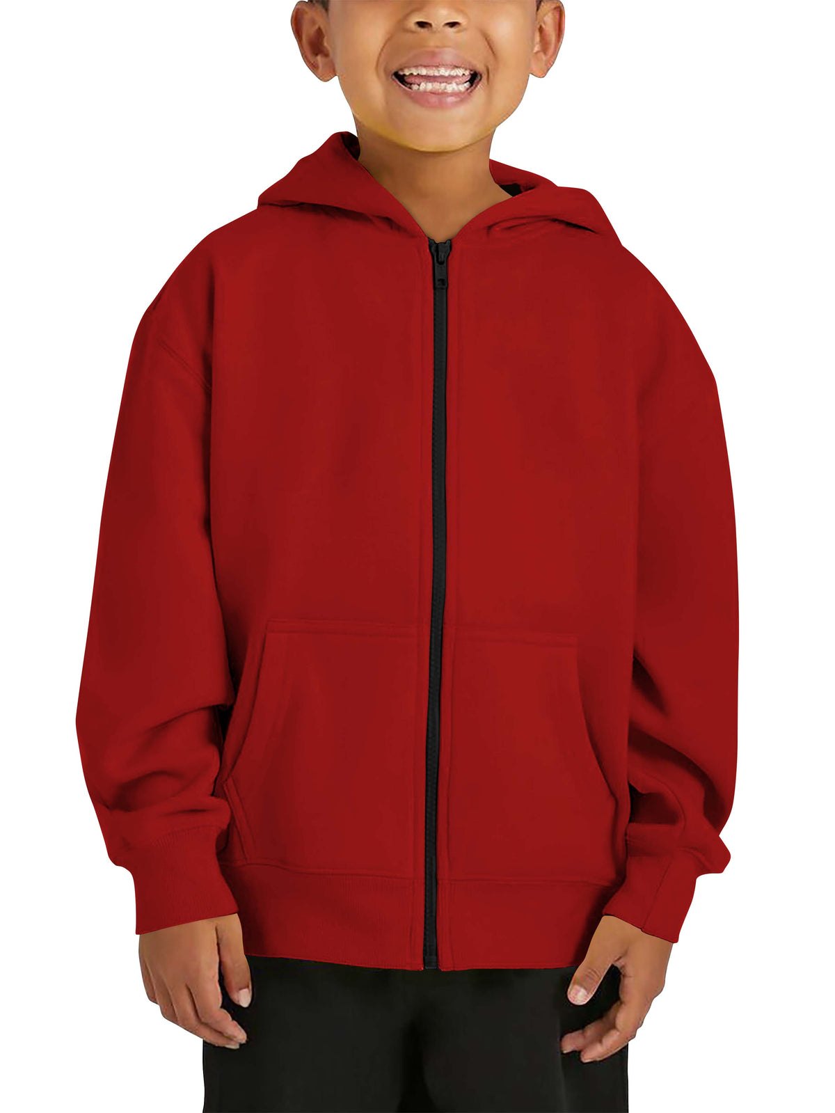 Kids’ Premium Zip Up Hoodie Jacket in Red - Hat and Beyond hoodie