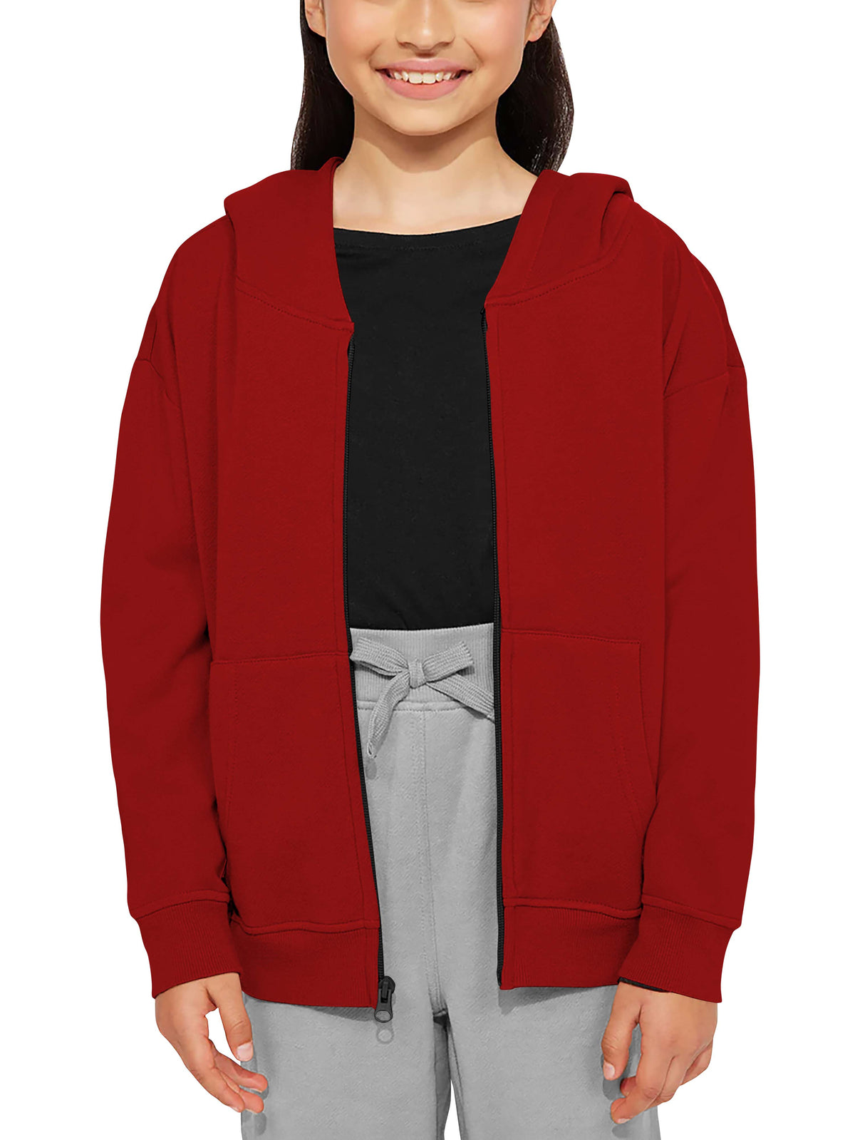 Kids’ Premium Zip Up Hoodie Jacket in Red - Hat and Beyond hoodie