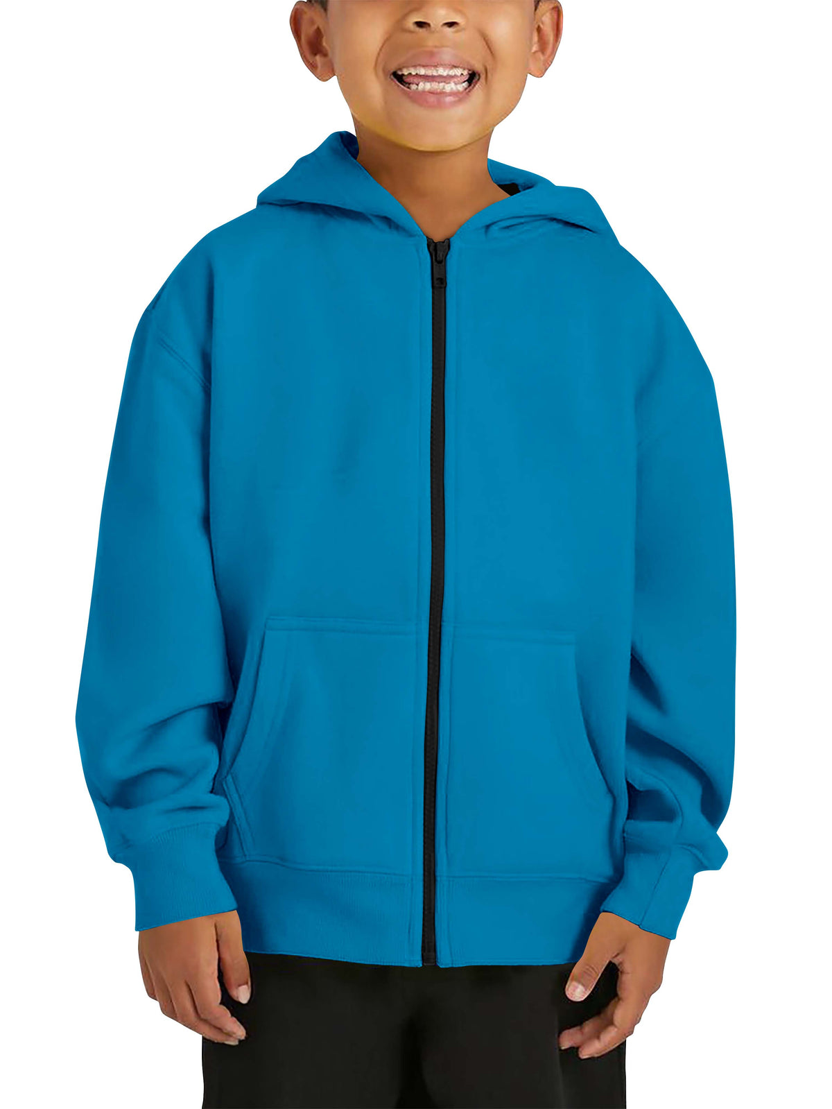 Kids’ Premium Zip Up Hoodie Jacket in Turquoise - Hat and Beyond hoodie
