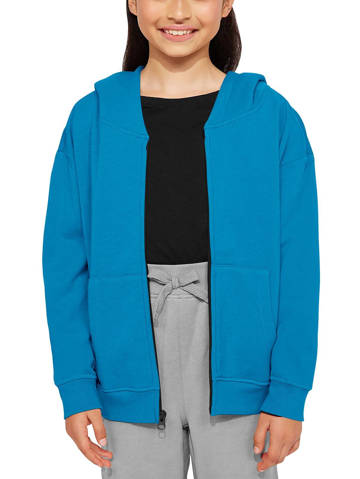 Kids’ Premium Zip Up Hoodie Jacket in Turquoise - Hat and Beyond hoodie