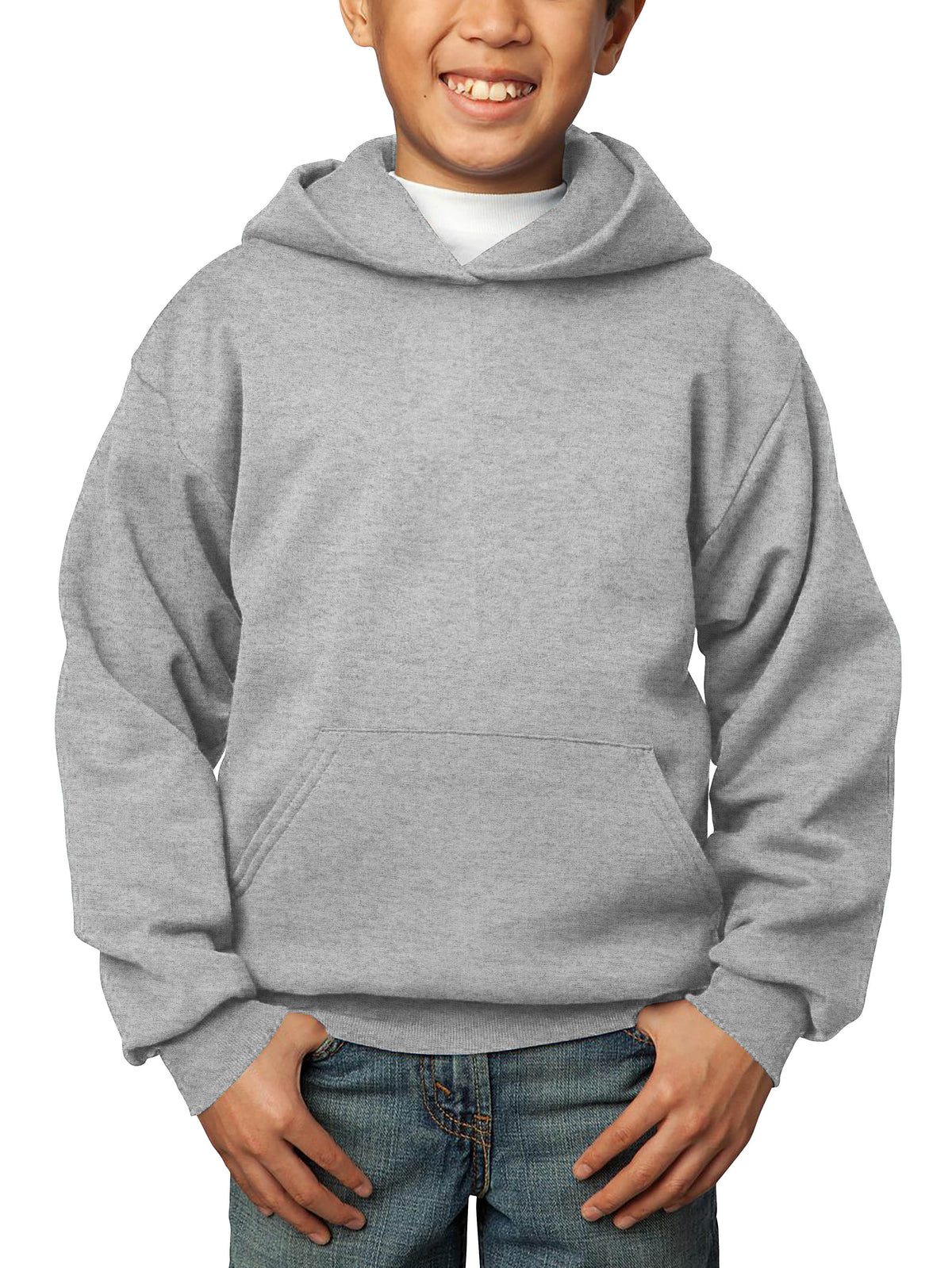Kids’ Premium Pullover Hoodie in Heather Gray - Hat and Beyond hoodie