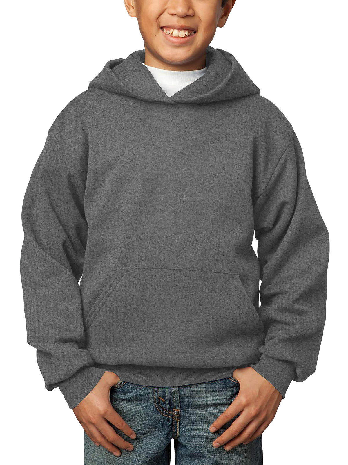 Kids’ Premium Pullover Hoodie in Medium Gray - Hat and Beyond hoodie