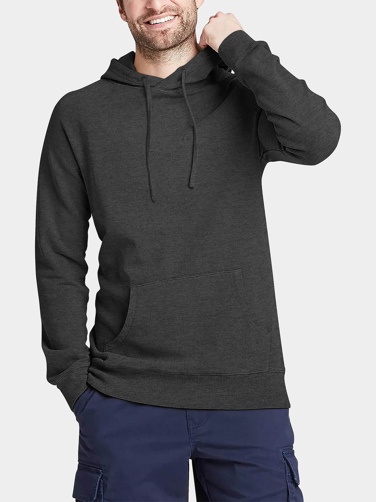 Men's Lightweight Pullover Hoodie Charcoal – Wholesale Blank Pullover Hoodie | Hat and Beyond