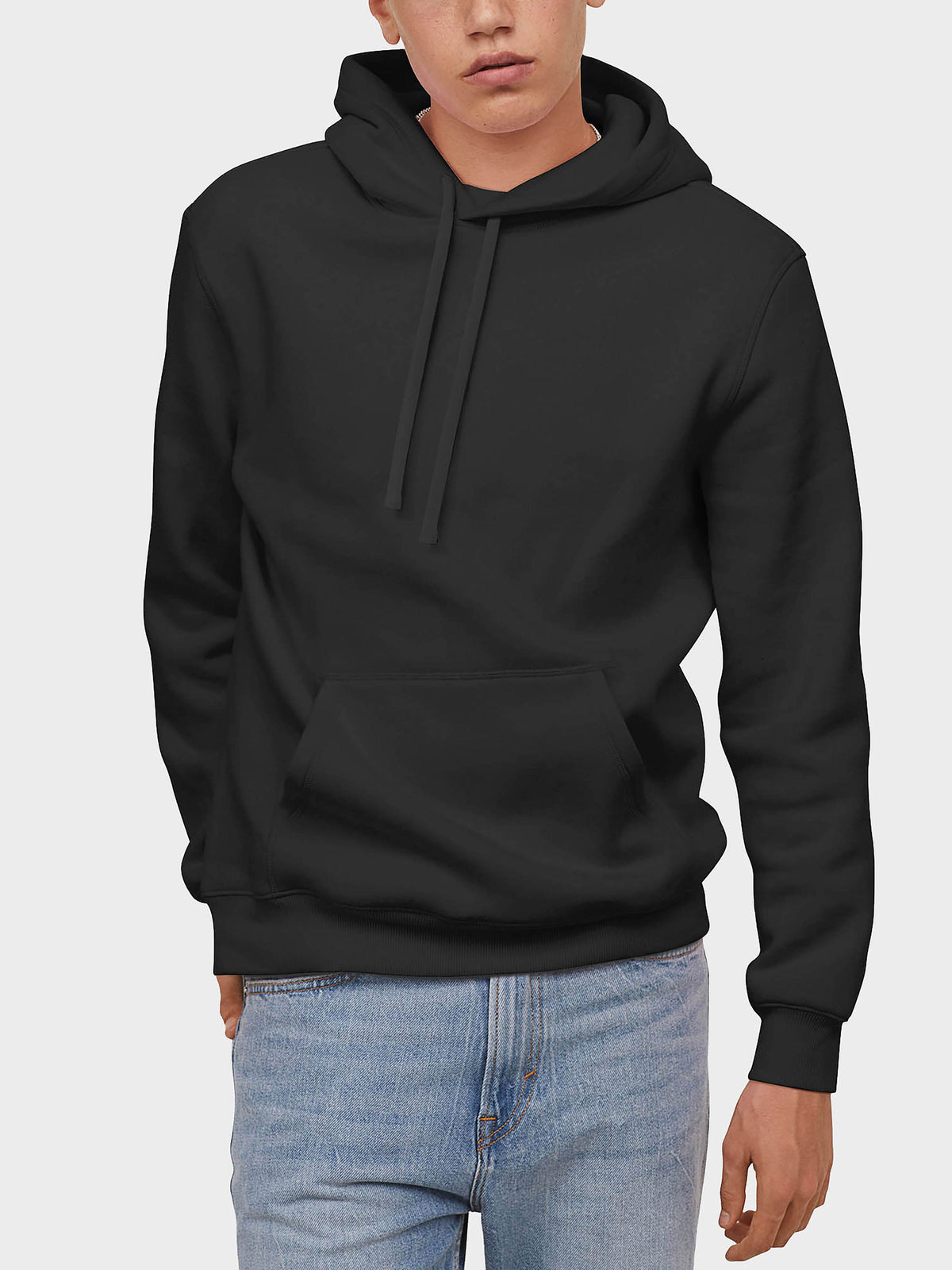 Men's Pullover Hoodie Black – Wholesale Blank Pullover Hoodie | Hat and Beyond