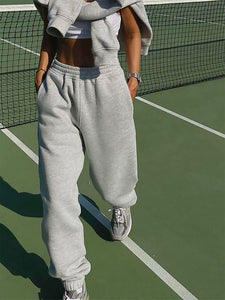 Women Oversized Fit Lounge Jogger Sweatpants with Pocket S-2XL