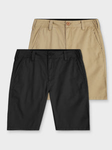 Mens Premium Cotton Classic Chino Shorts with Pocket 2-Pack