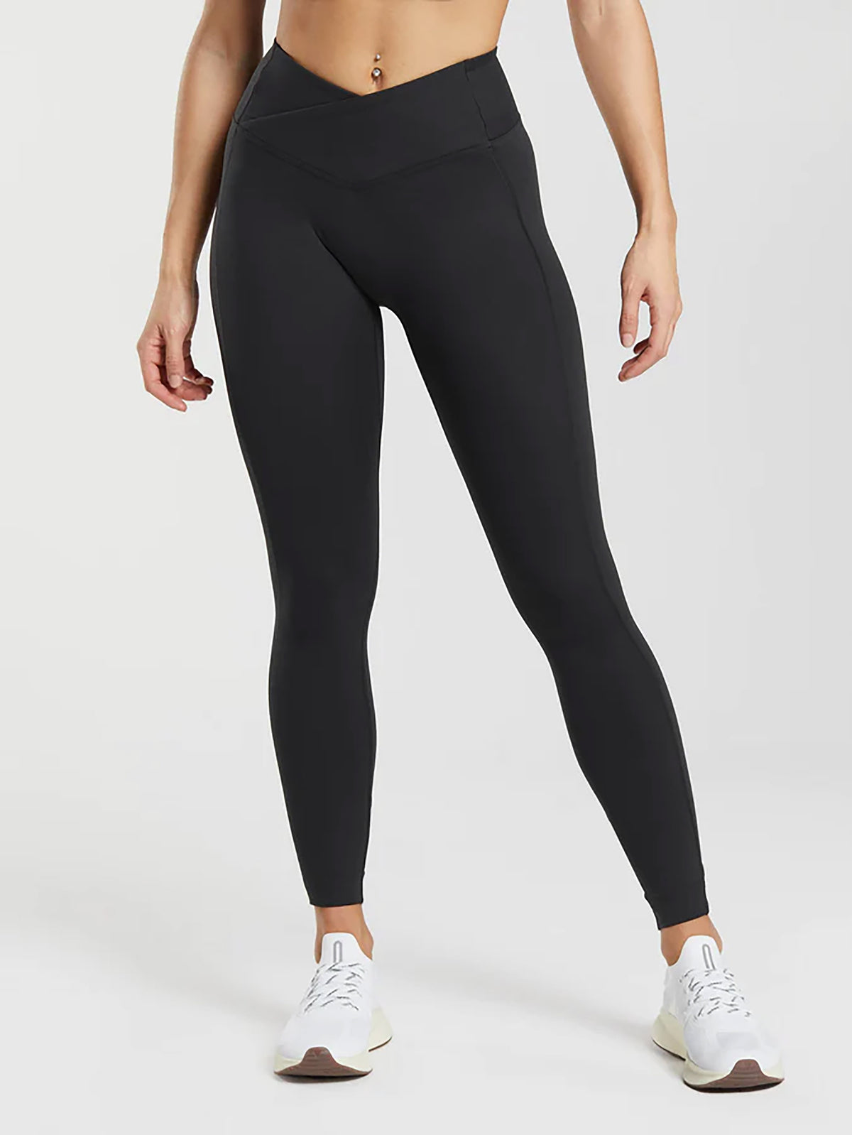 Women's Crossover Leggings Black – Wholesale Blank Crossover Leggings | Hat and Beyond