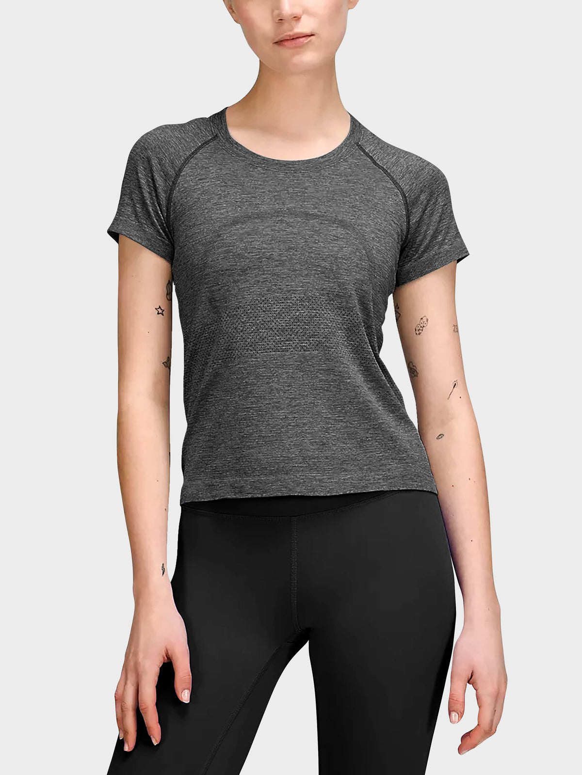 Women's Active Short Sleeve Top Heather Black – Wholesale Blank Athletic Tee | Hat and Beyond