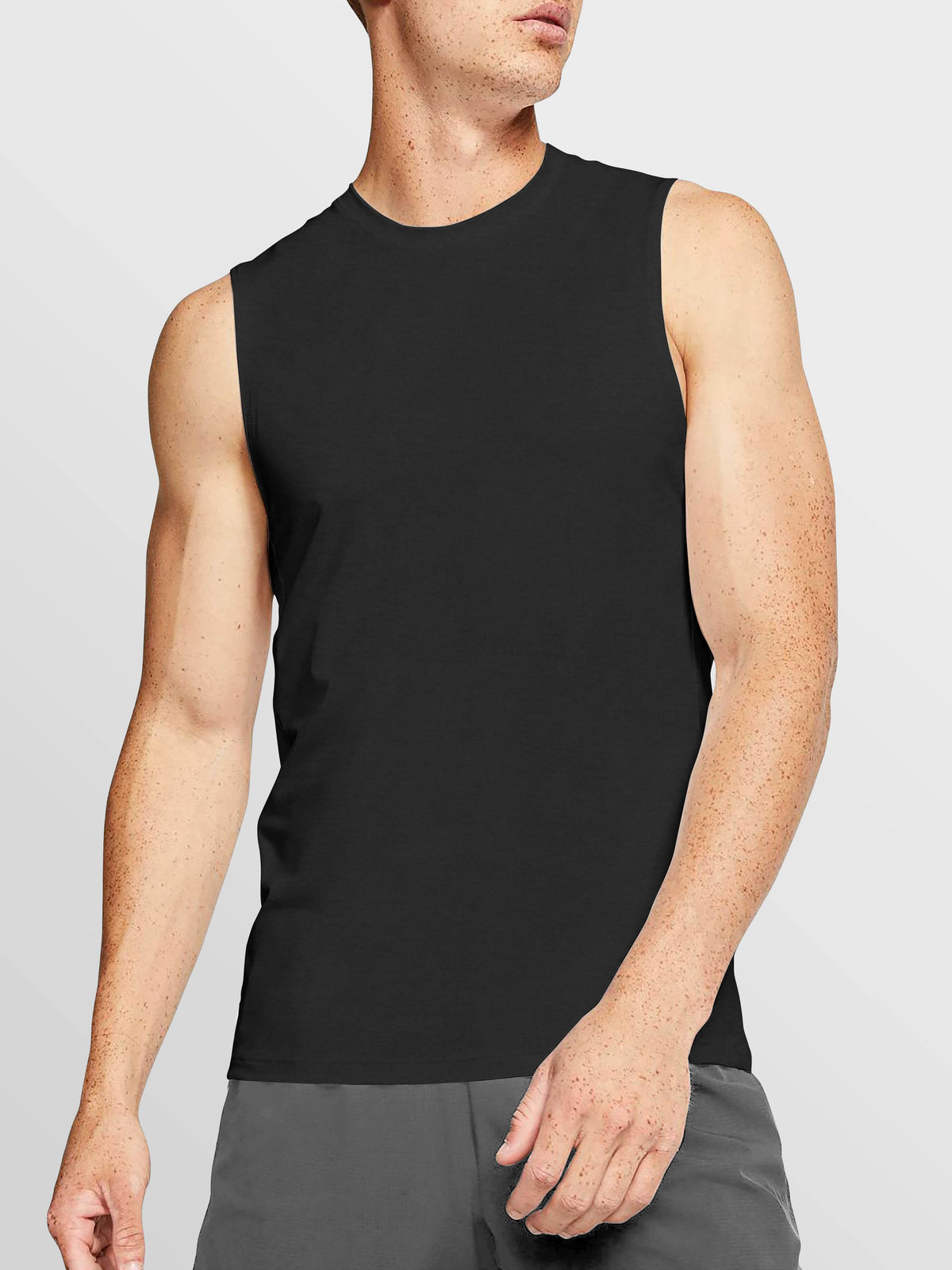 Men's Sleeveless Cotton Tank Top Black – Wholesale Blank Sleeveless Tank | Hat and Beyond