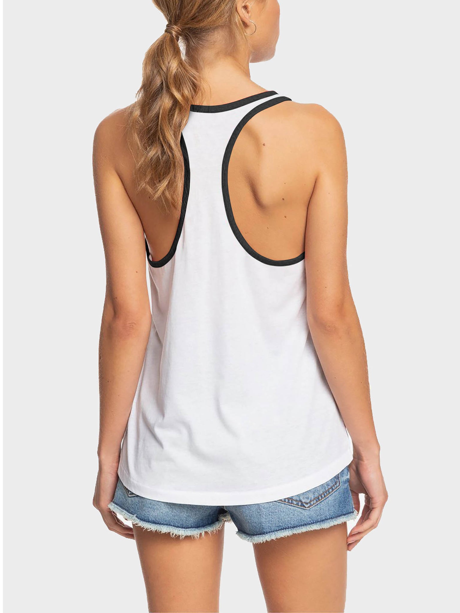 Women's Relaxed-Fit TriBlend Moisture-Wicking Yoga Tank Top, Small White