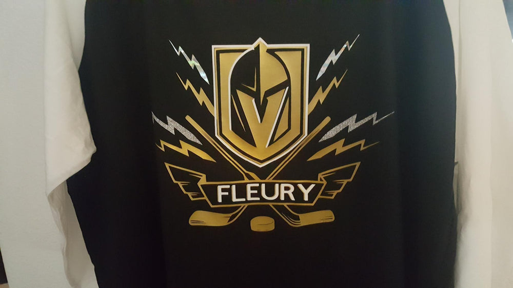 Customer image of customized black gold Fleury jersey