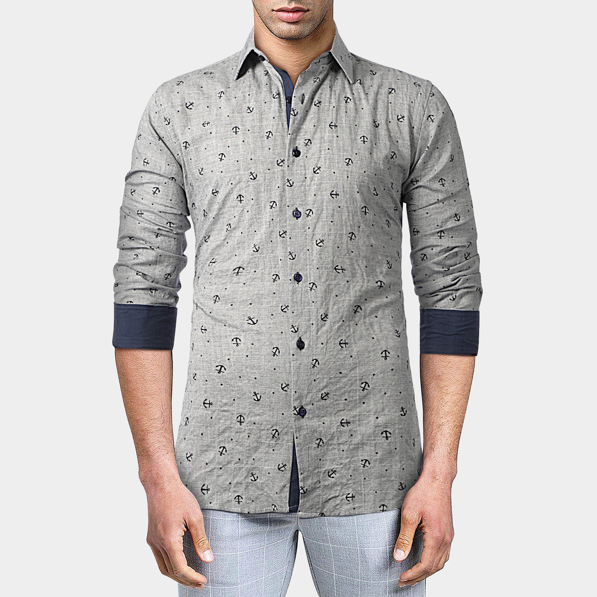 Men’s Long Sleeve Button Down Shirts in classic shirts_formal shirts_formal shirts for men_formal clothes for men_button down shirt_button down_mens long sleeve button down_Charcoa