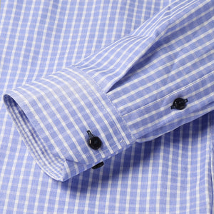 classic shirts_formal shirts_formal shirts for men_formal clothes for men_button down shirt_button down_mens long sleeve button down_Blue Checker