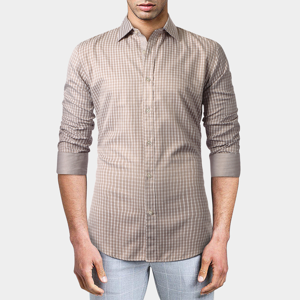 Men’s Long Sleeve Button Down Shirts in classic shirts_formal shirts_formal shirts for men_formal clothes for men_button down shirt_button down_mens long sleeve button down_Tan Che